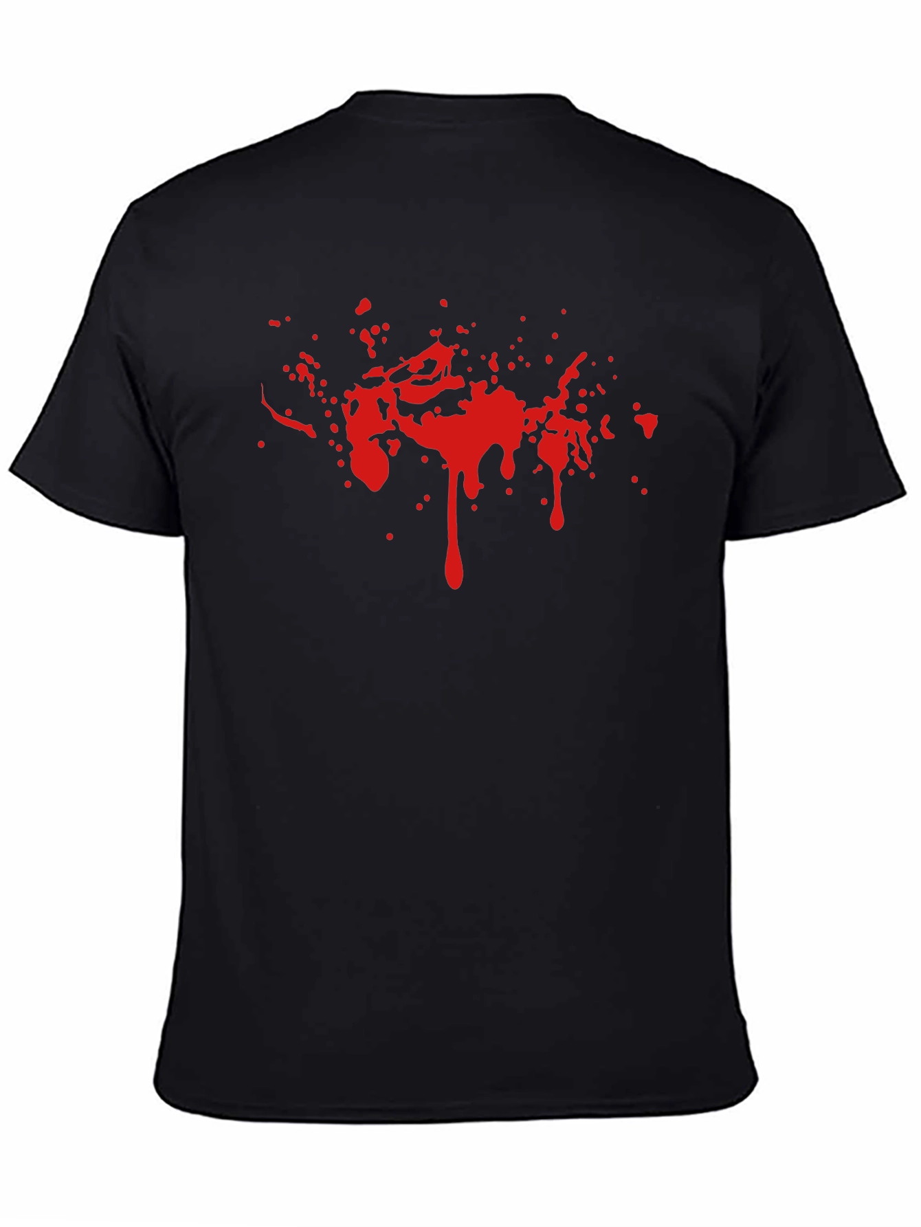 Black Tee with Red Splatter Print