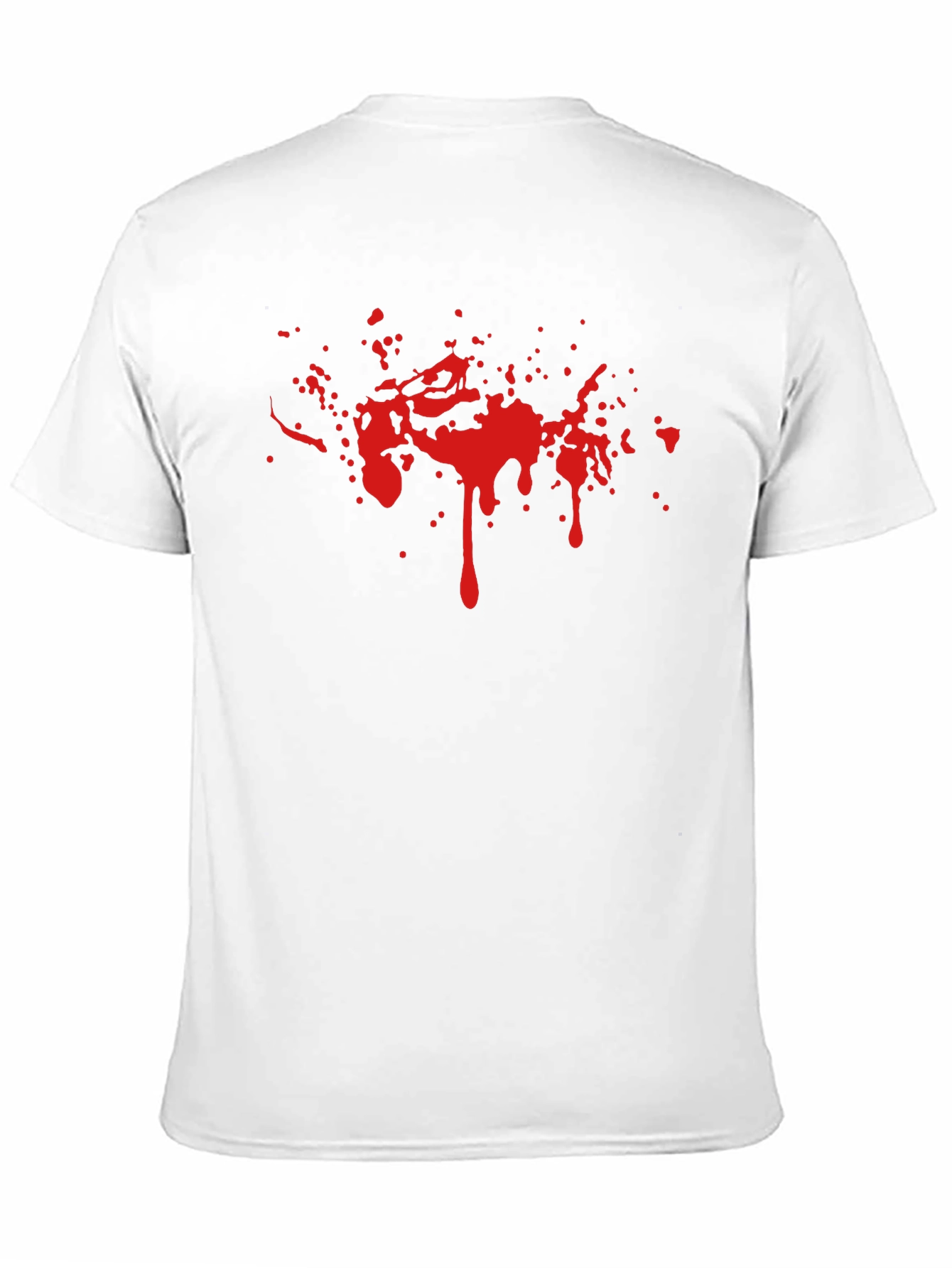 Black Tee with Red Splatter Print