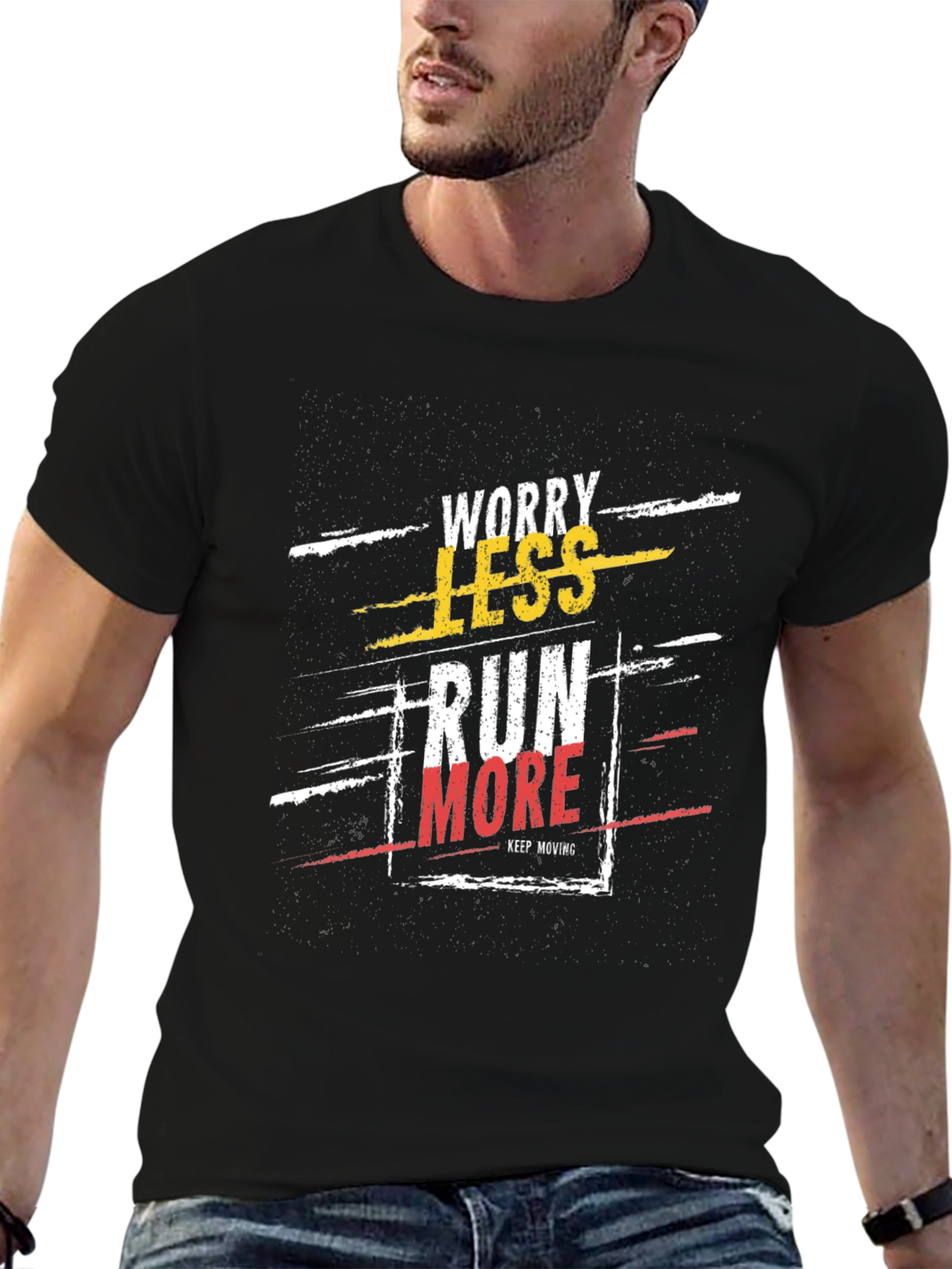 Worry Less Run More Graphic T-Shirt