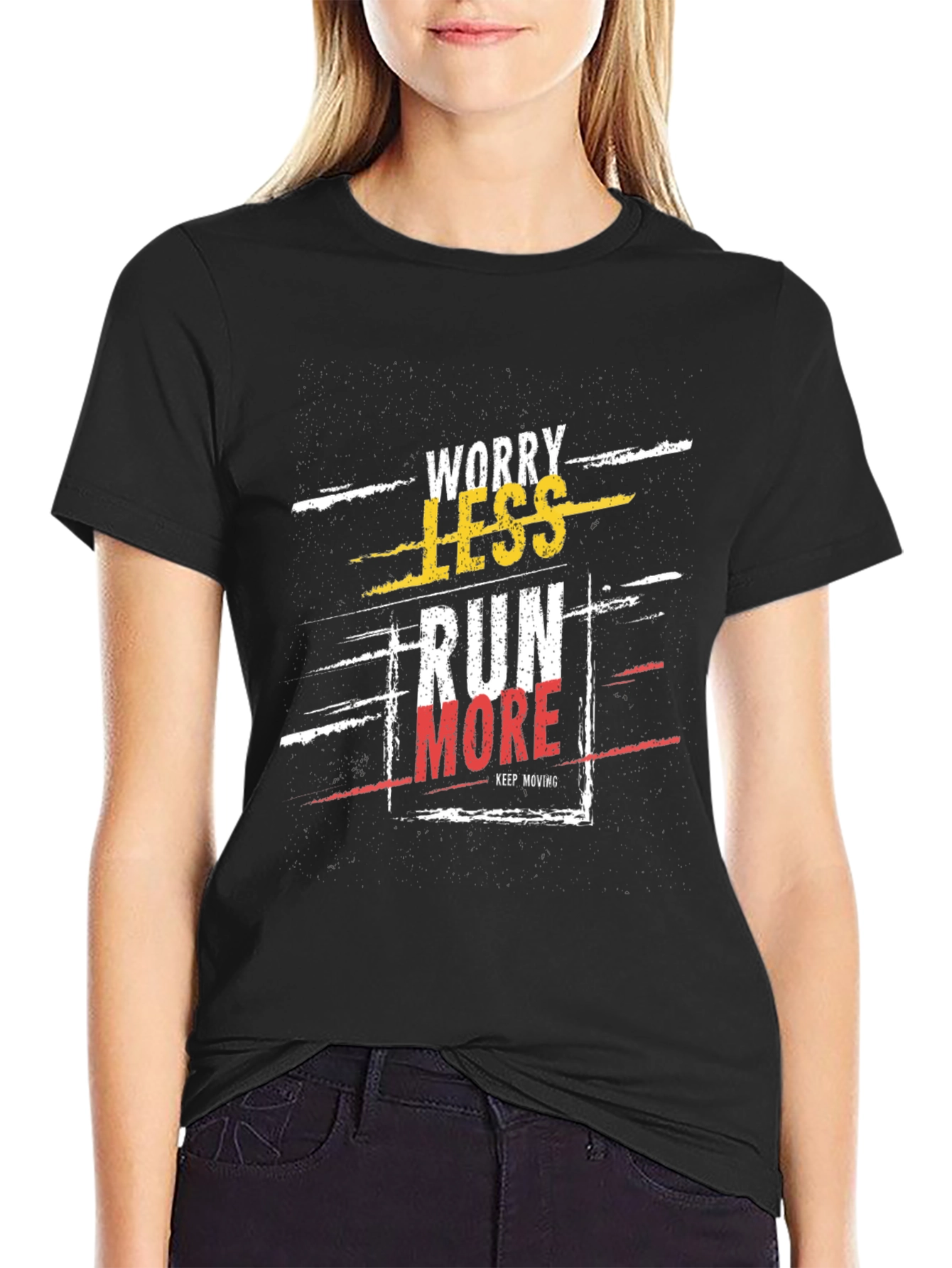 Worry Less Run More Graphic T-Shirt