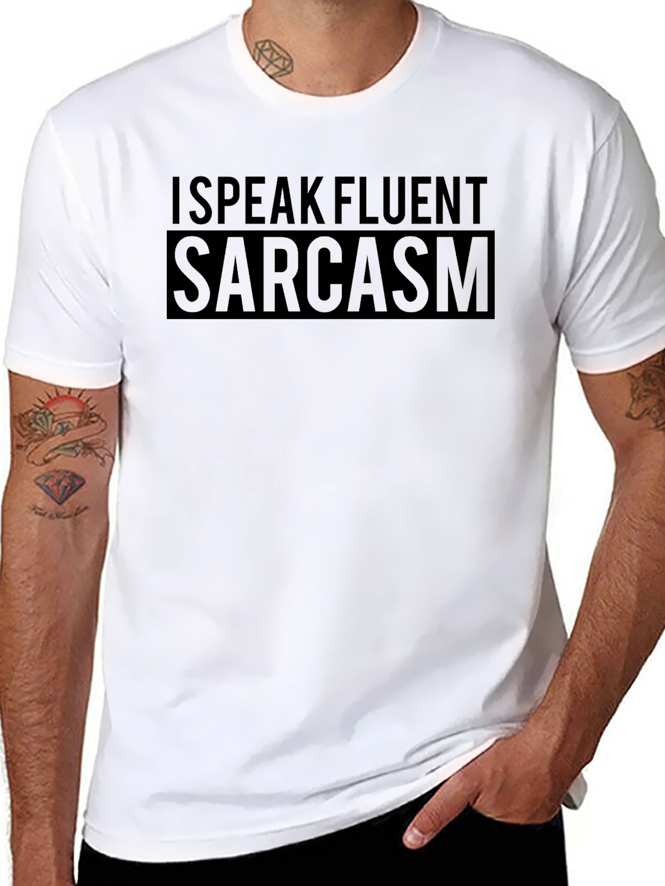 I Speak Fluent Sarcasm Black T-Shirt