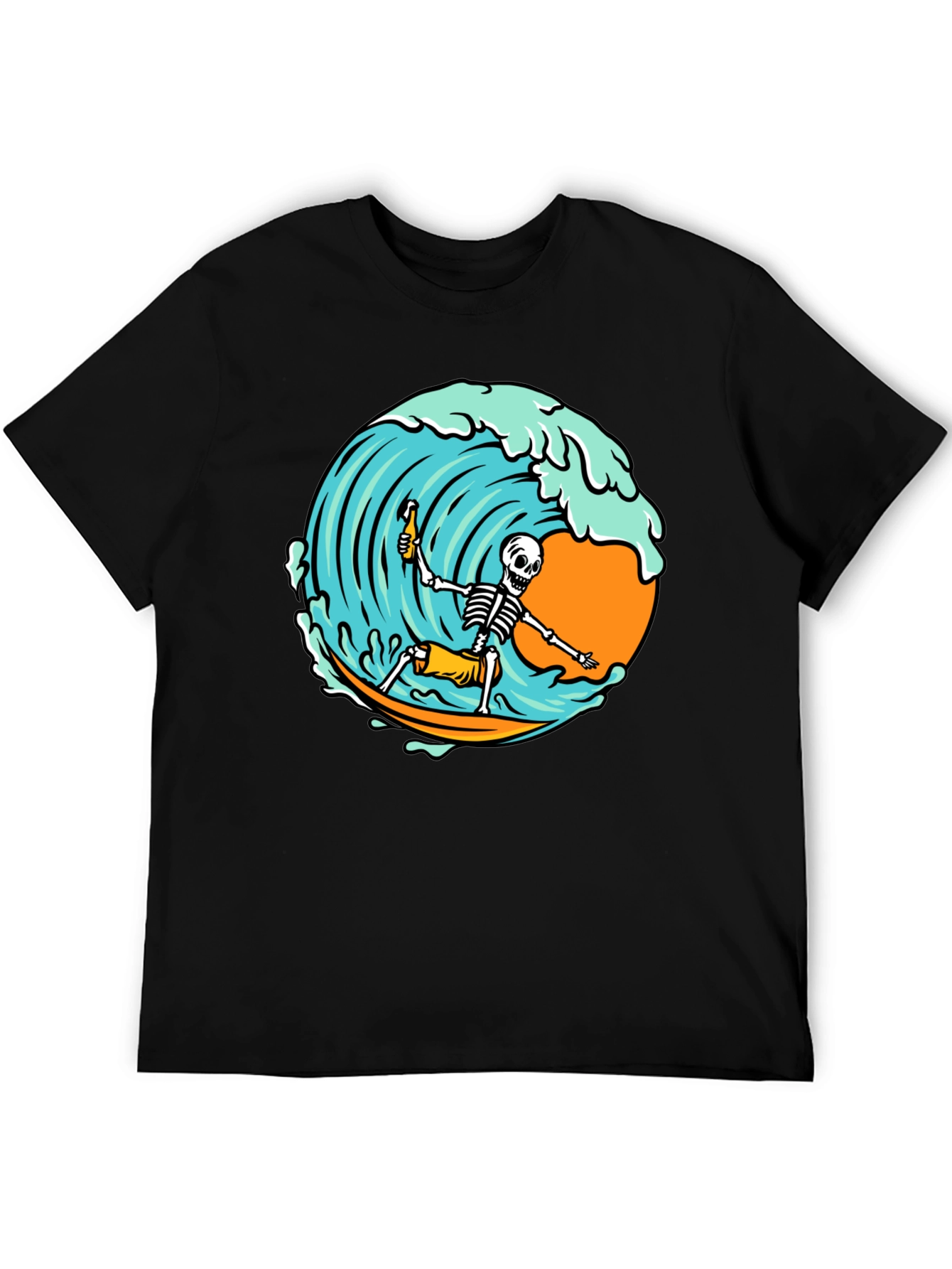Surfing Skeleton Graphic T-Shirt