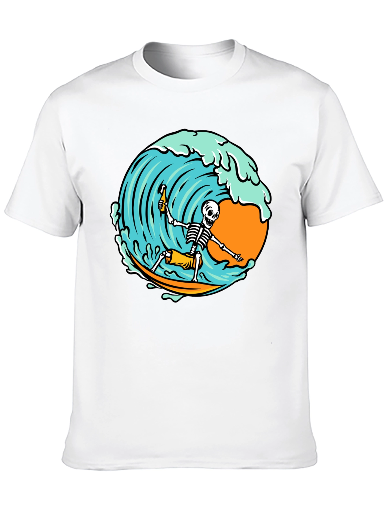 Surfing Skeleton Graphic T-Shirt