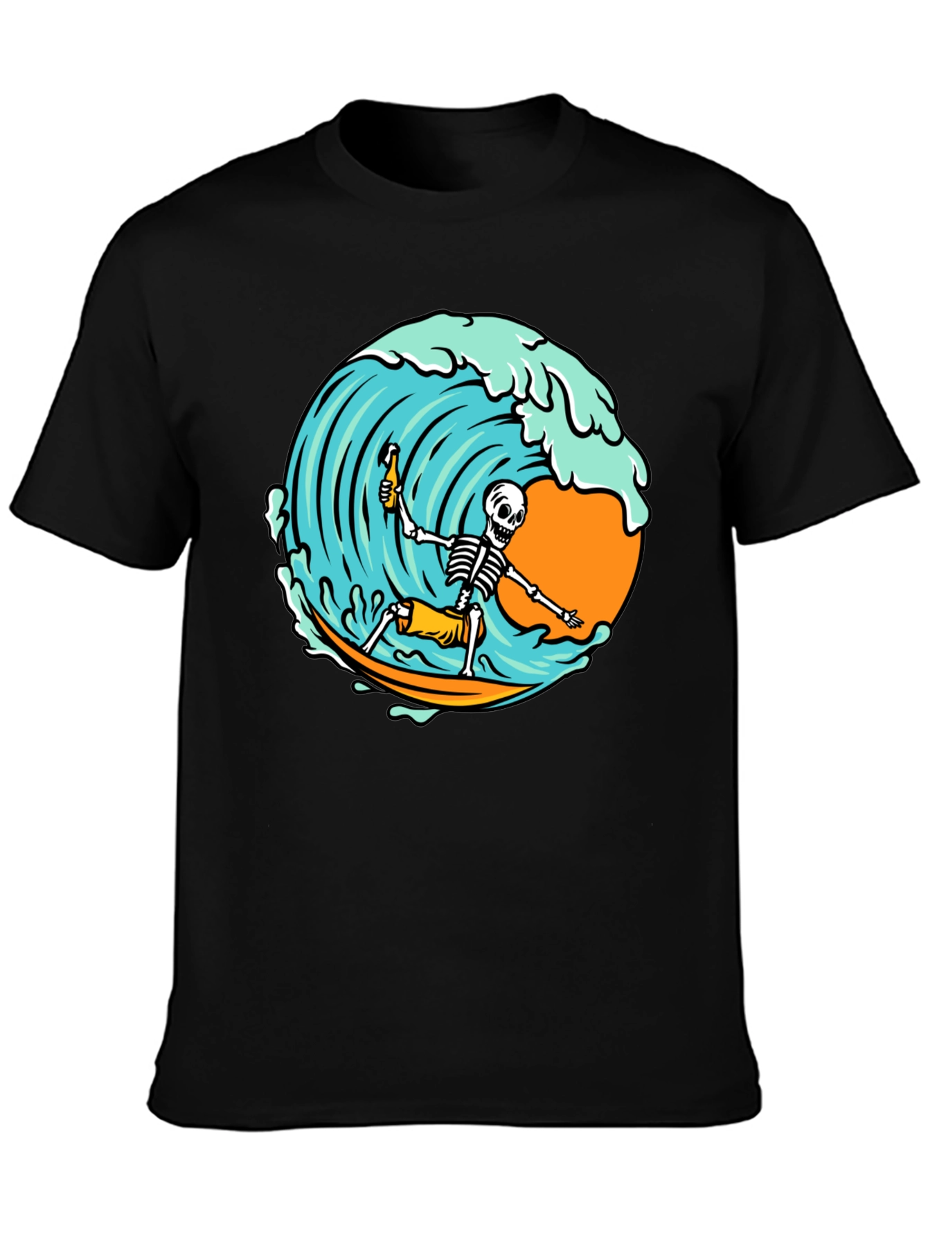Surfing Skeleton Graphic T-Shirt