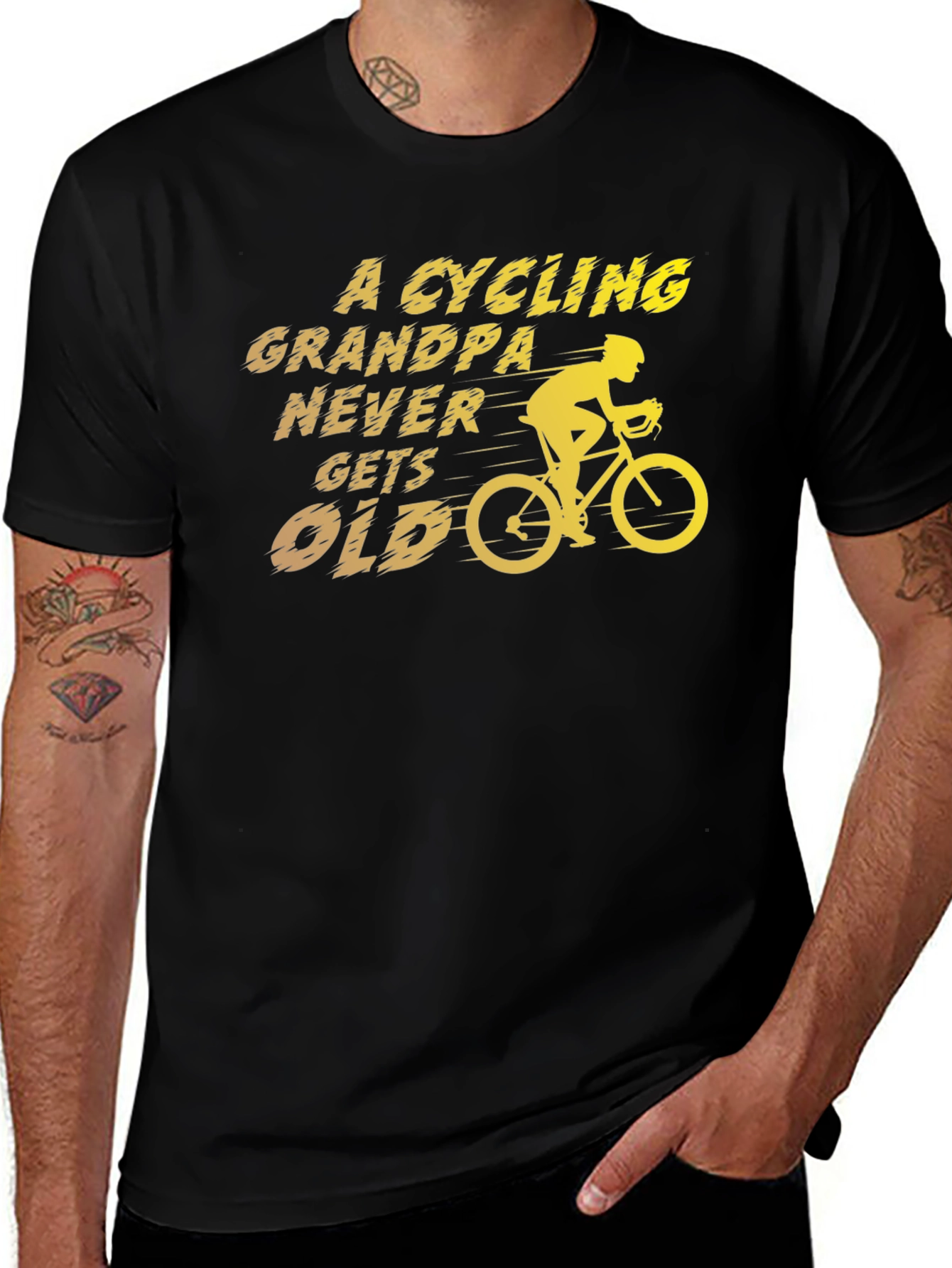 Cycling Grandpa T-Shirt - Never Gets Old