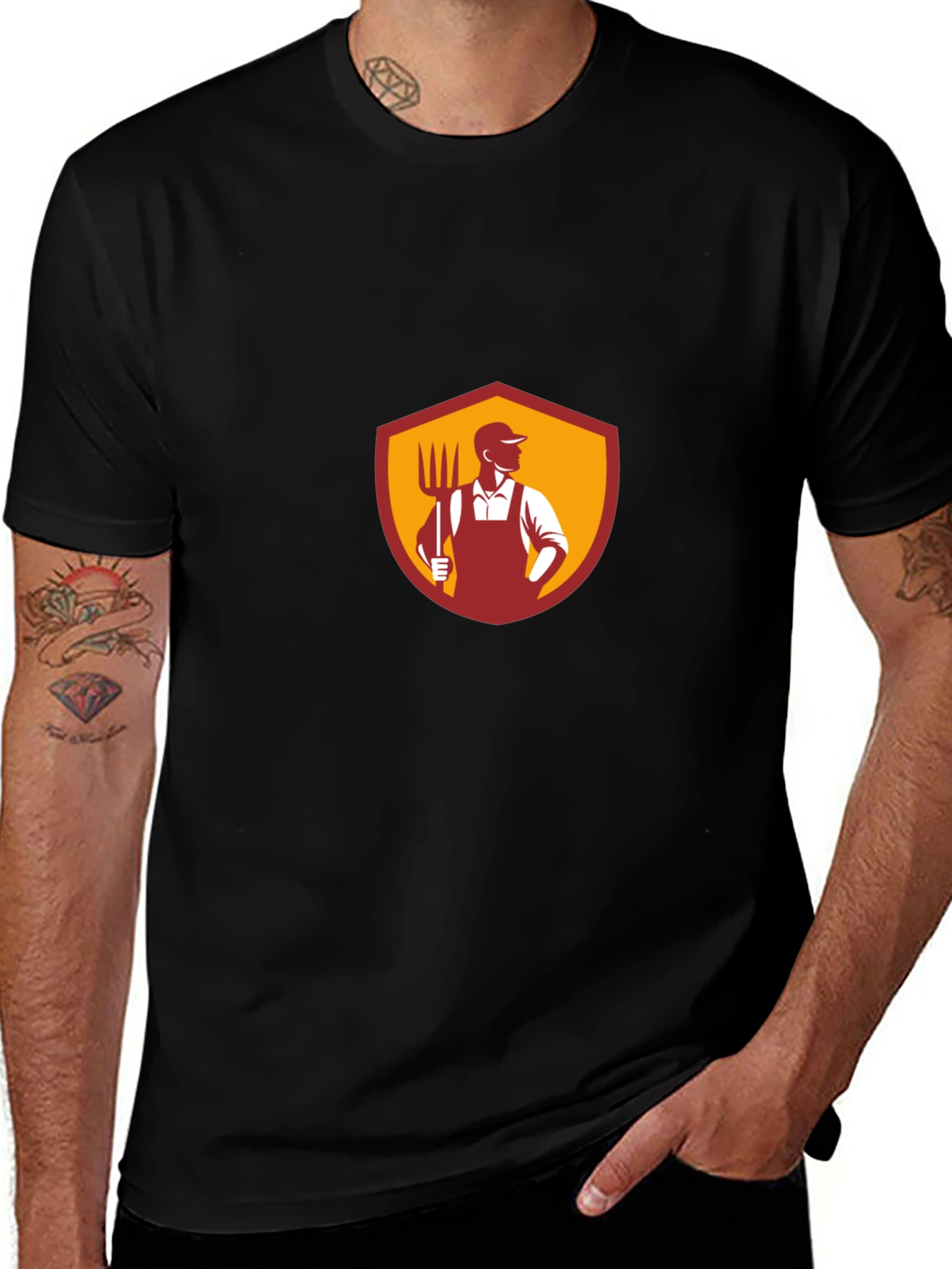 Farmer Graphic T-Shirt - Black Cotton Tee