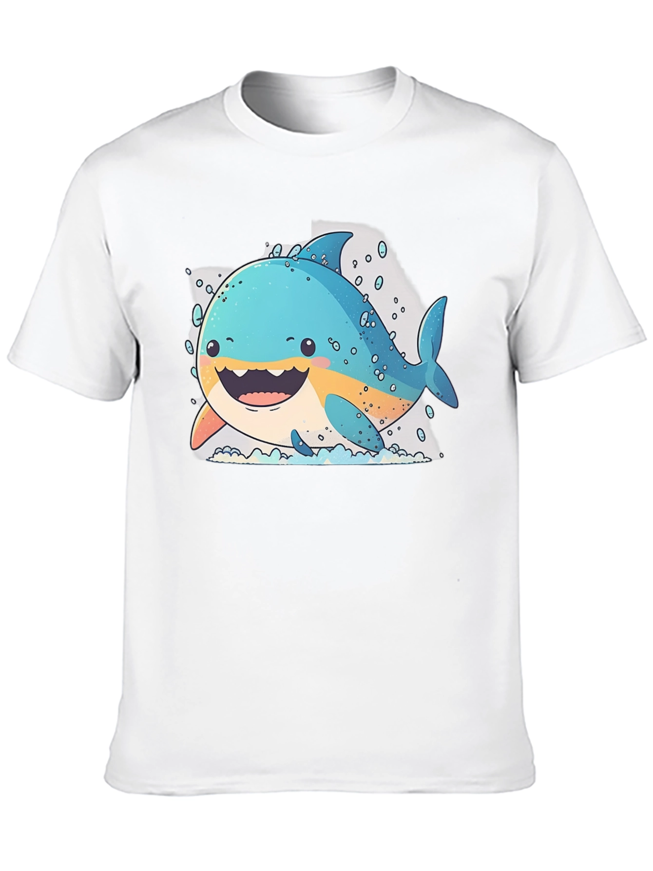 Cartoon Shark Graphic Black T-Shirt