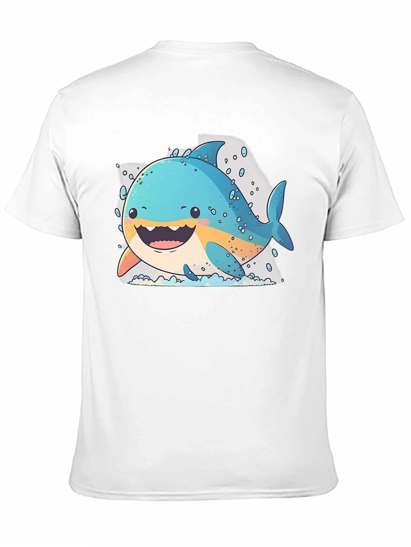 Cartoon Shark Graphic Black T-Shirt