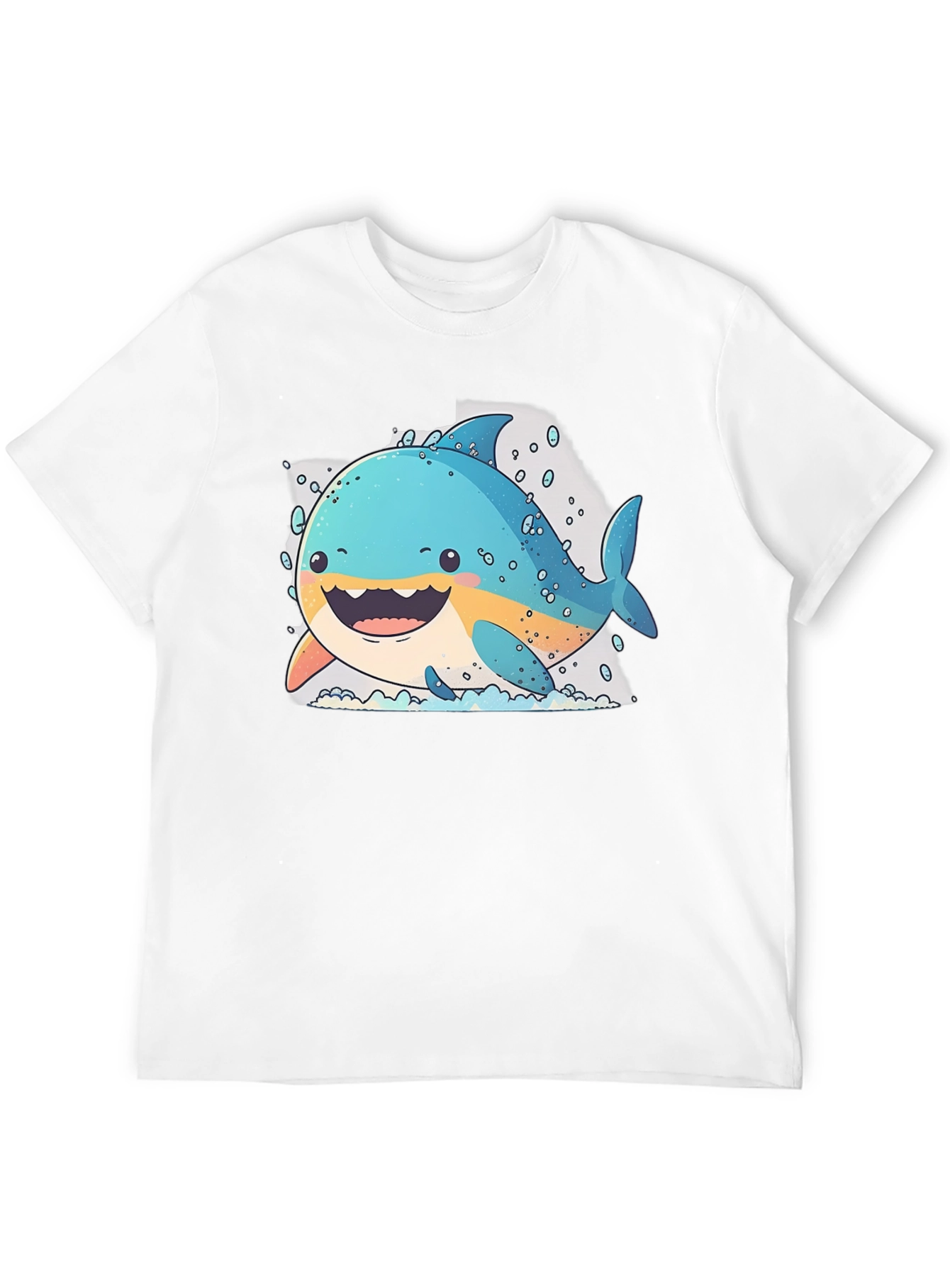 Cartoon Shark Graphic Black T-Shirt