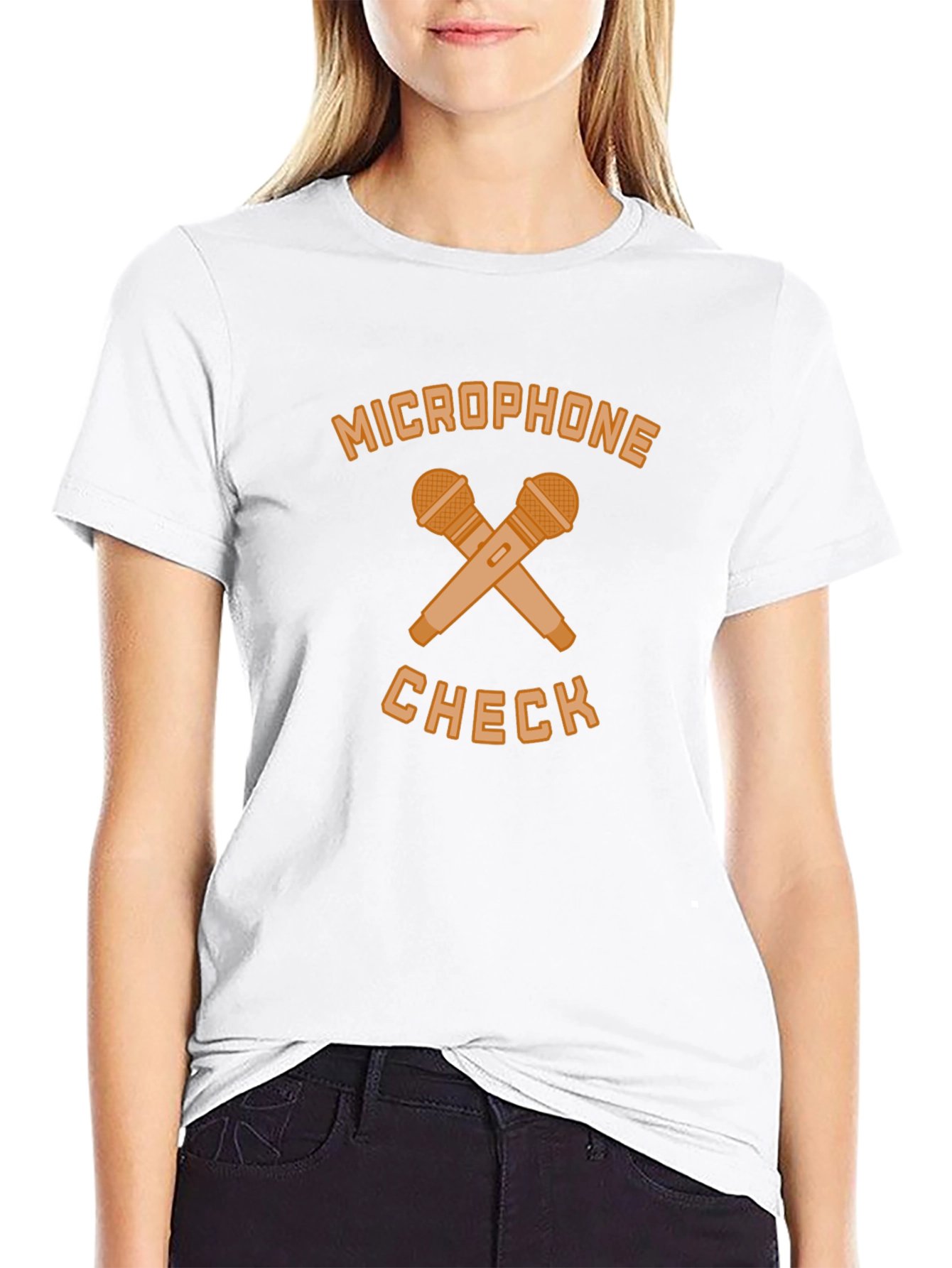 Microphone Check Black T-Shirt