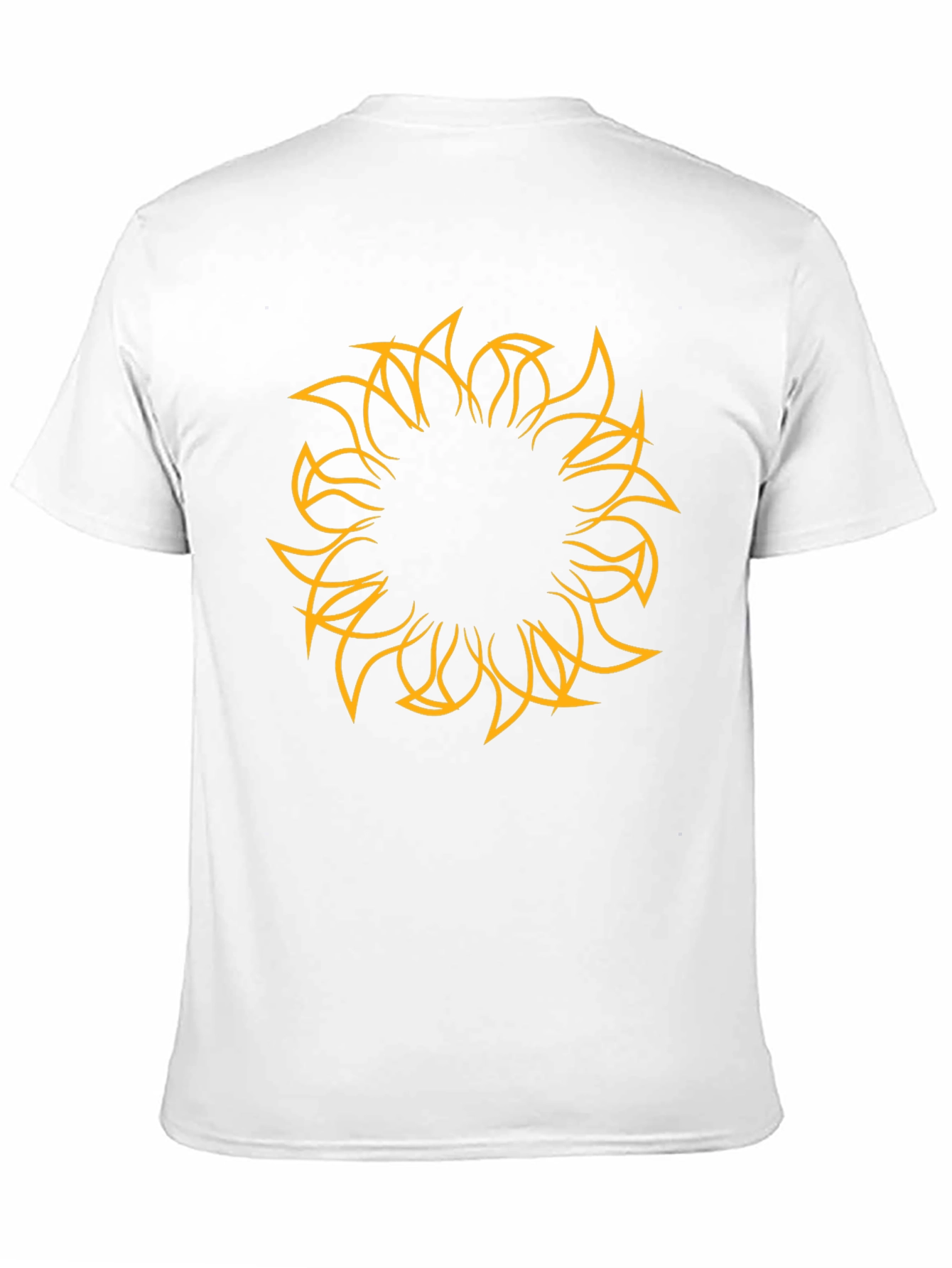 Mens Black Tee with Abstract Sun Design