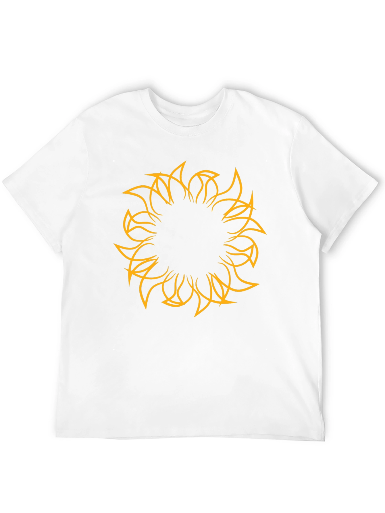 Mens Black Tee with Abstract Sun Design