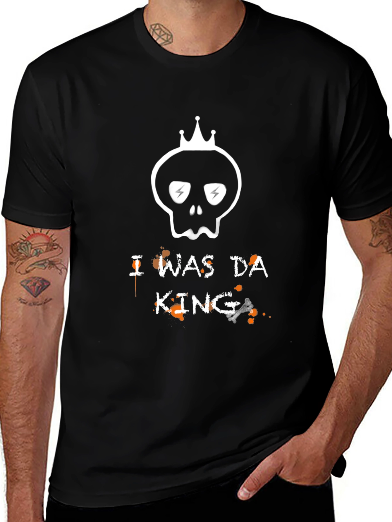 I Was Da King Graphic Tee - Black