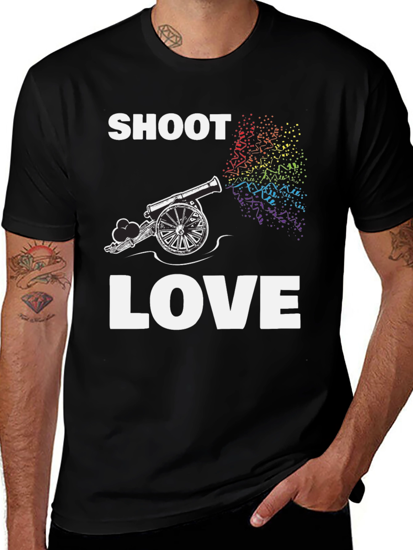 Shoot Love Cannon T-Shirt - Rainbow Pride