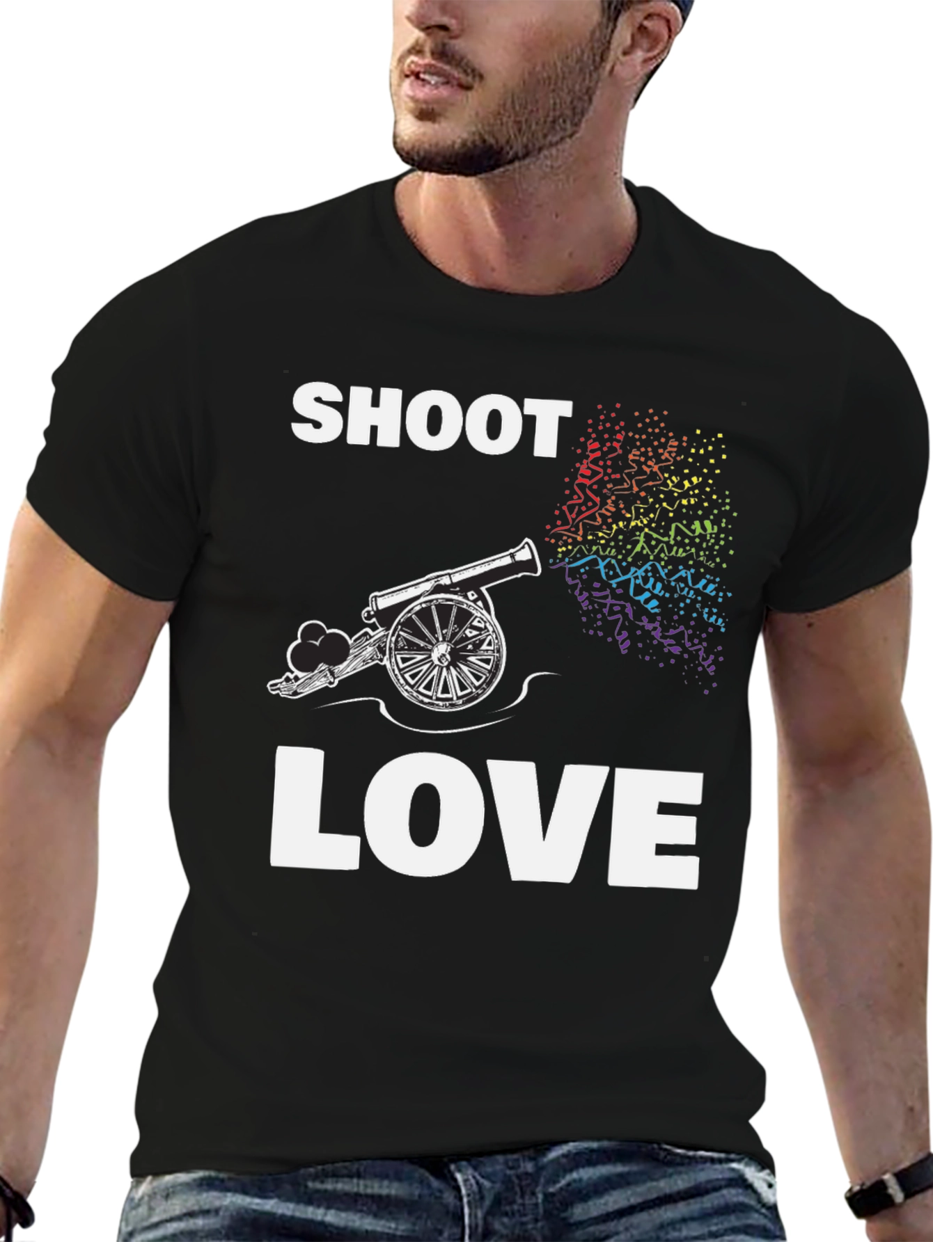 Shoot Love Cannon T-Shirt - Rainbow Pride