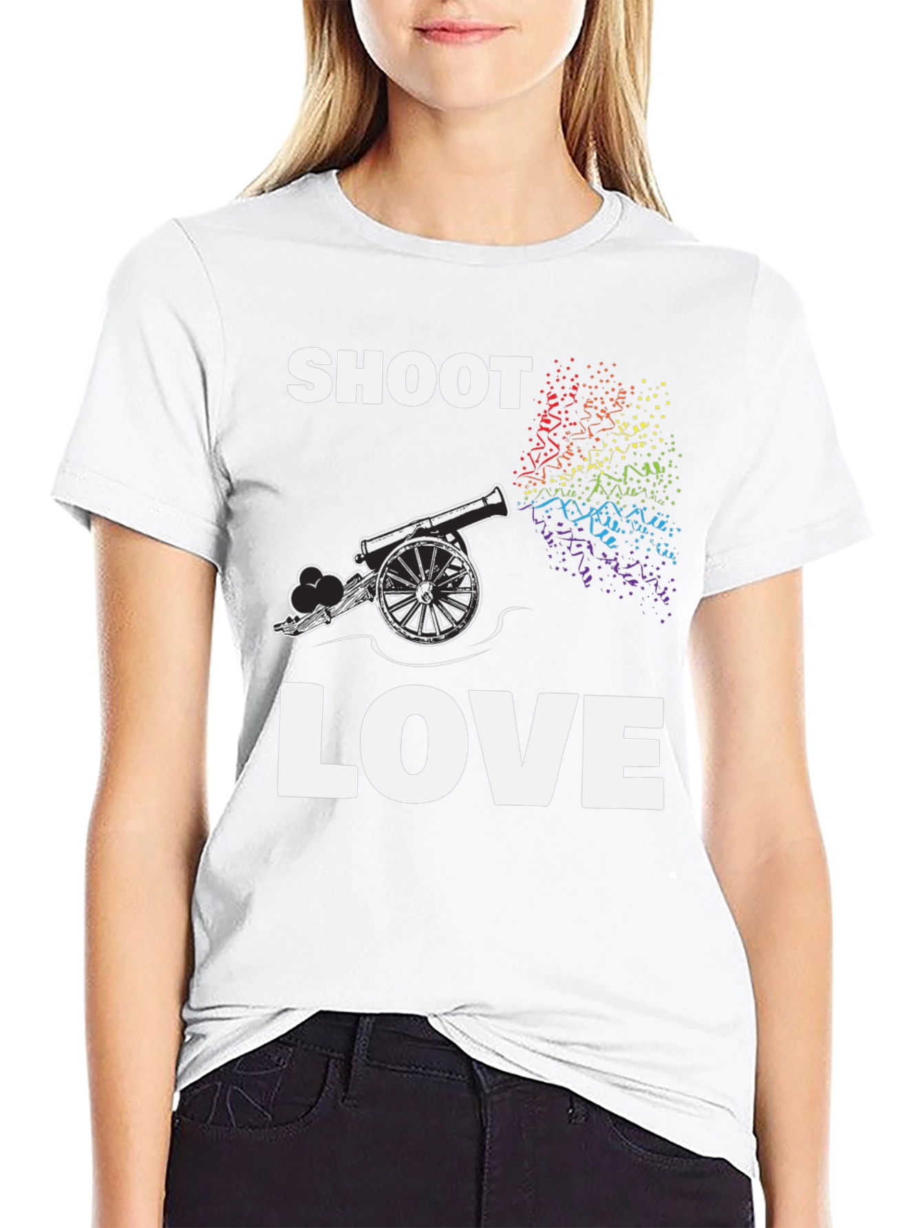 Shoot Love Cannon T-Shirt - Rainbow Pride