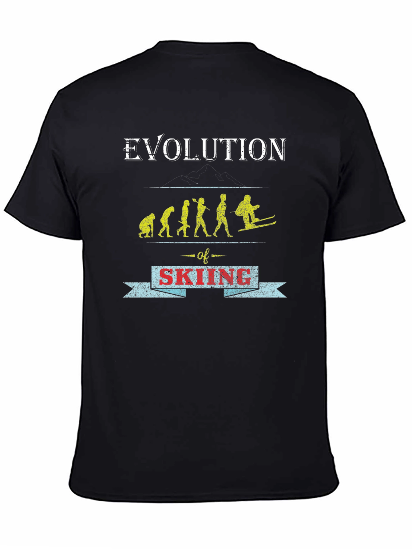 Evolution of Skiing Graphic Tee - Black