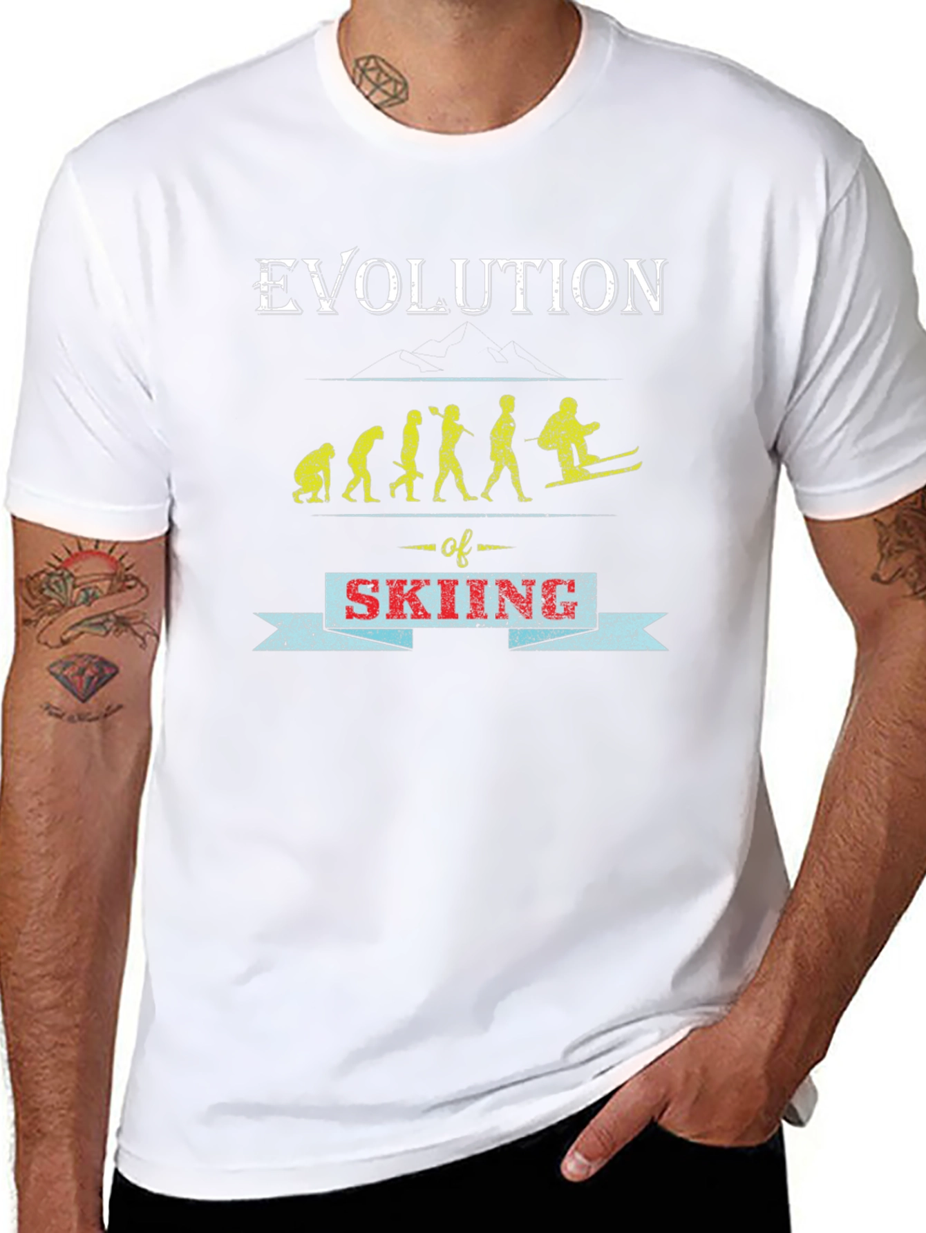 Evolution of Skiing Graphic Tee - Black