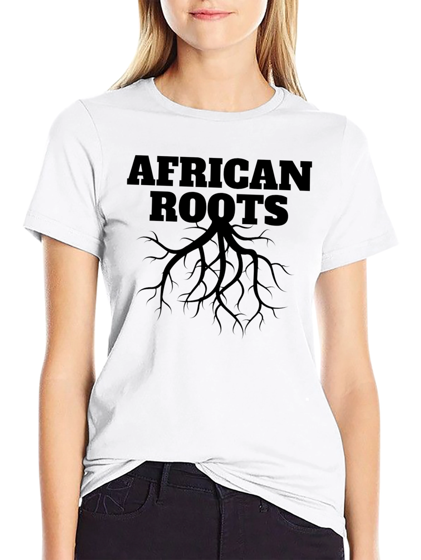 African Roots Graphic T-Shirt - Black Cotton Tee
