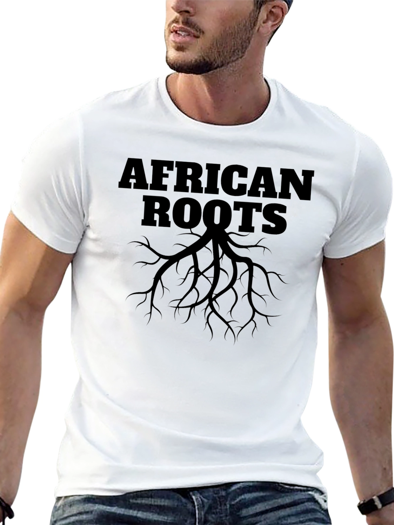 African Roots Graphic T-Shirt - Black Cotton Tee