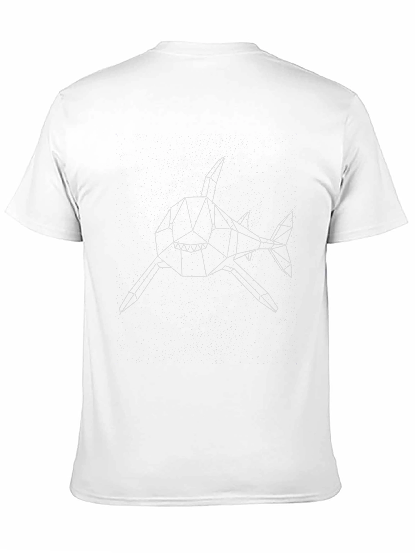 Geometric Shark Graphic T-Shirt - Black
