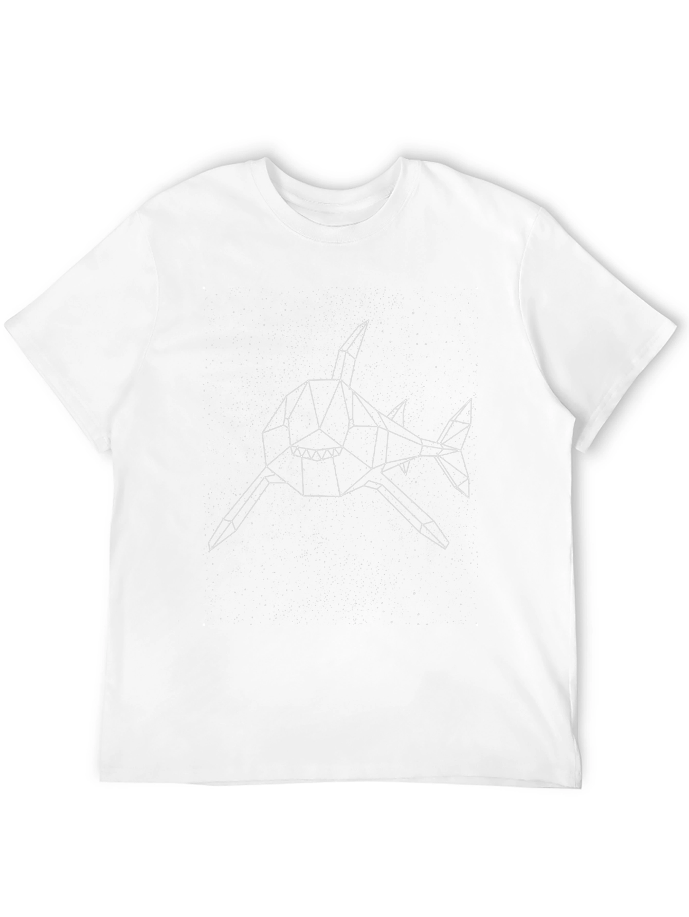 Geometric Shark Graphic T-Shirt - Black