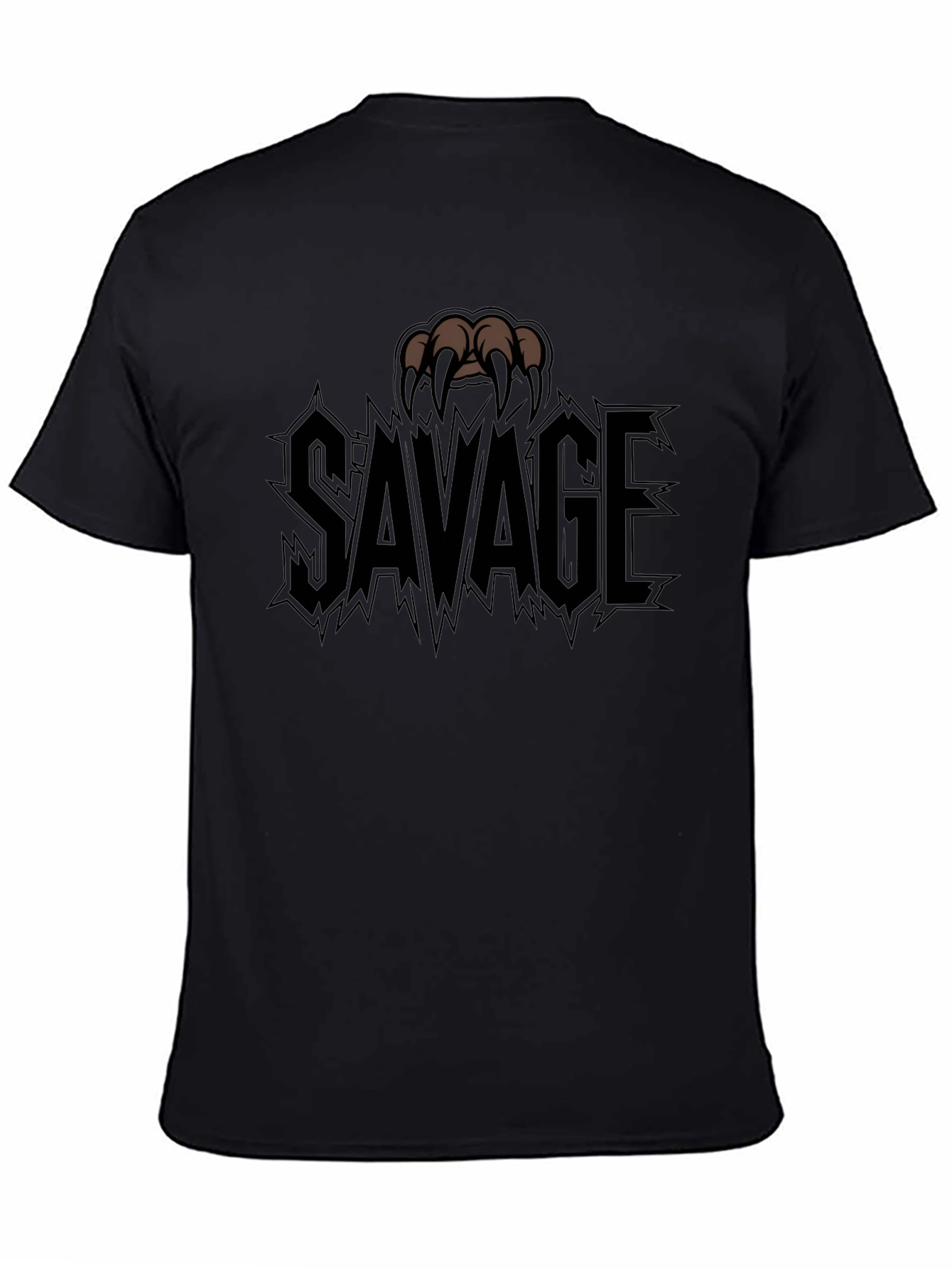 Savage Claw Graphic Print T-Shirt - Black