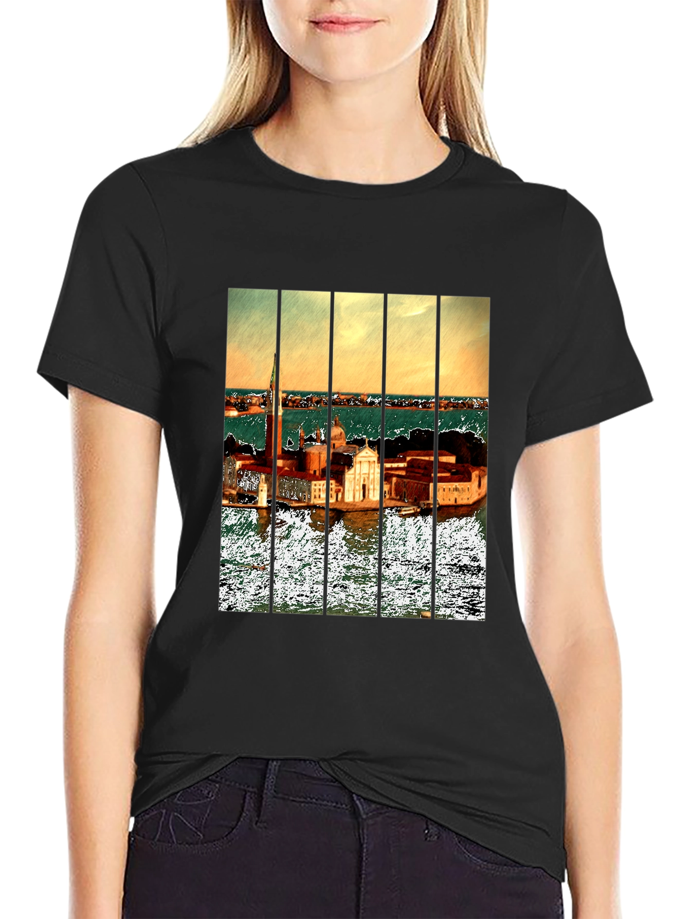 Venice T-Shirt: Artistic Cityscape Tee for Men
