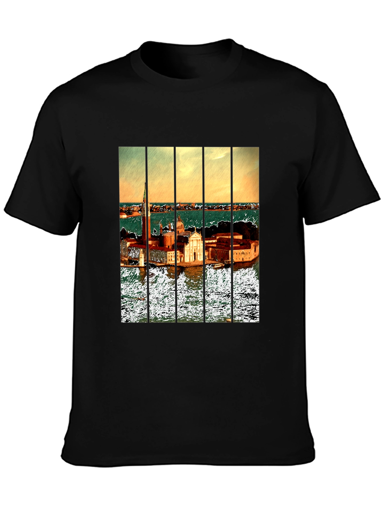 Venice T-Shirt: Artistic Cityscape Tee for Men