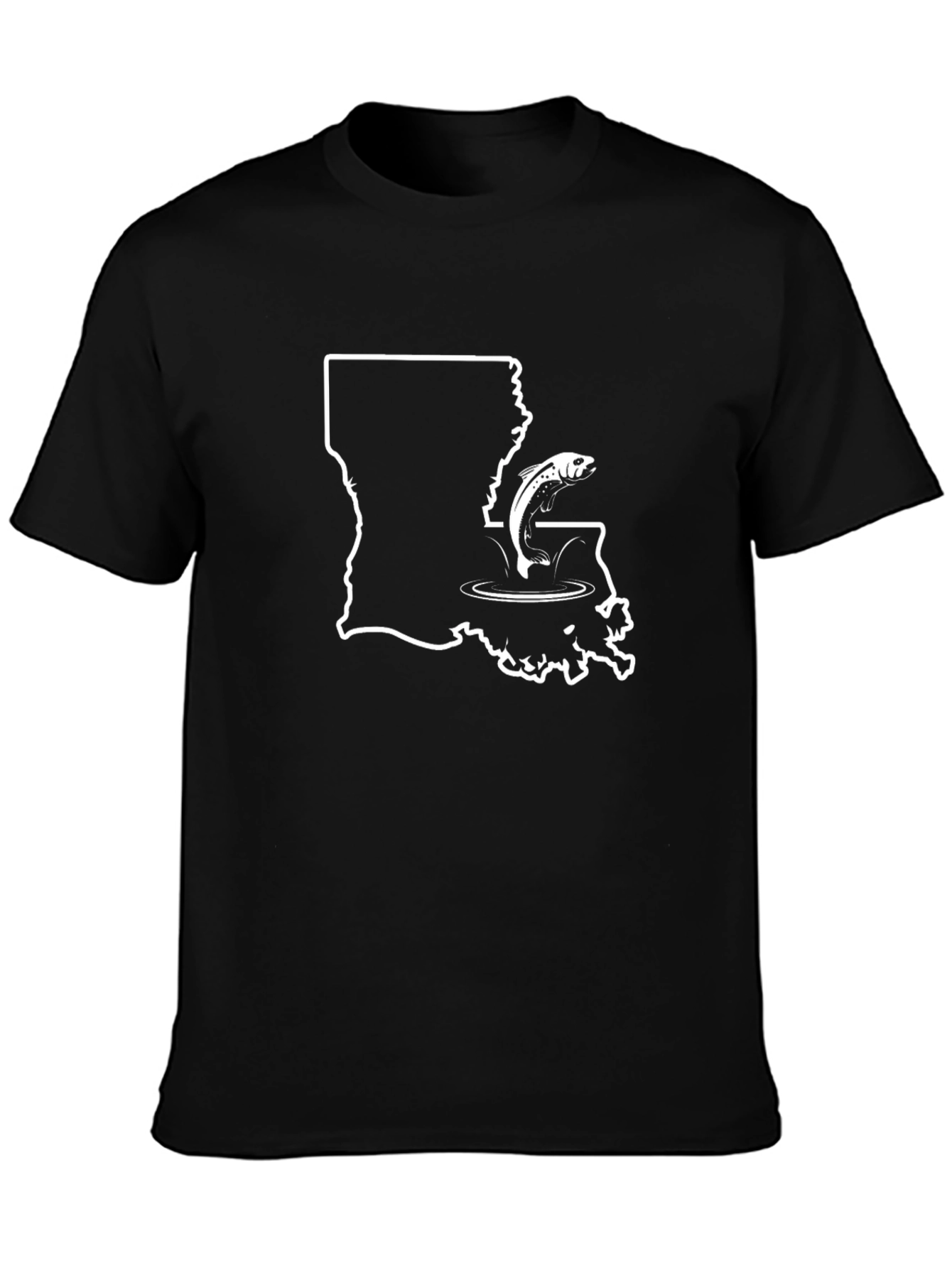 Louisiana Fishing Black T-Shirt