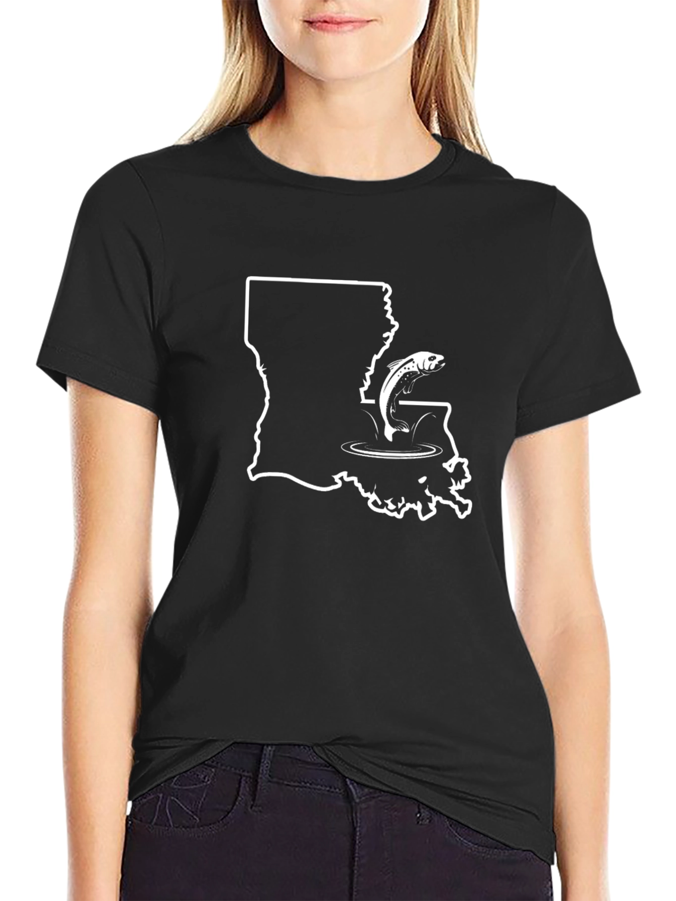 Louisiana Fishing Black T-Shirt
