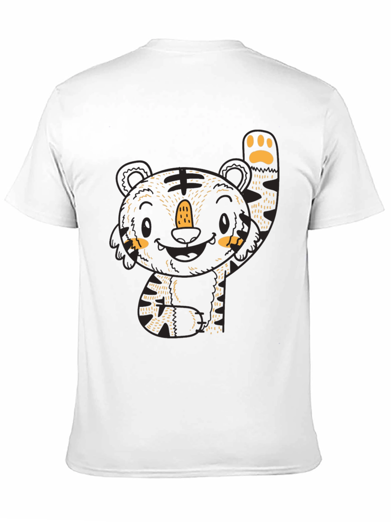 Cute Tiger Graphic Black Tee