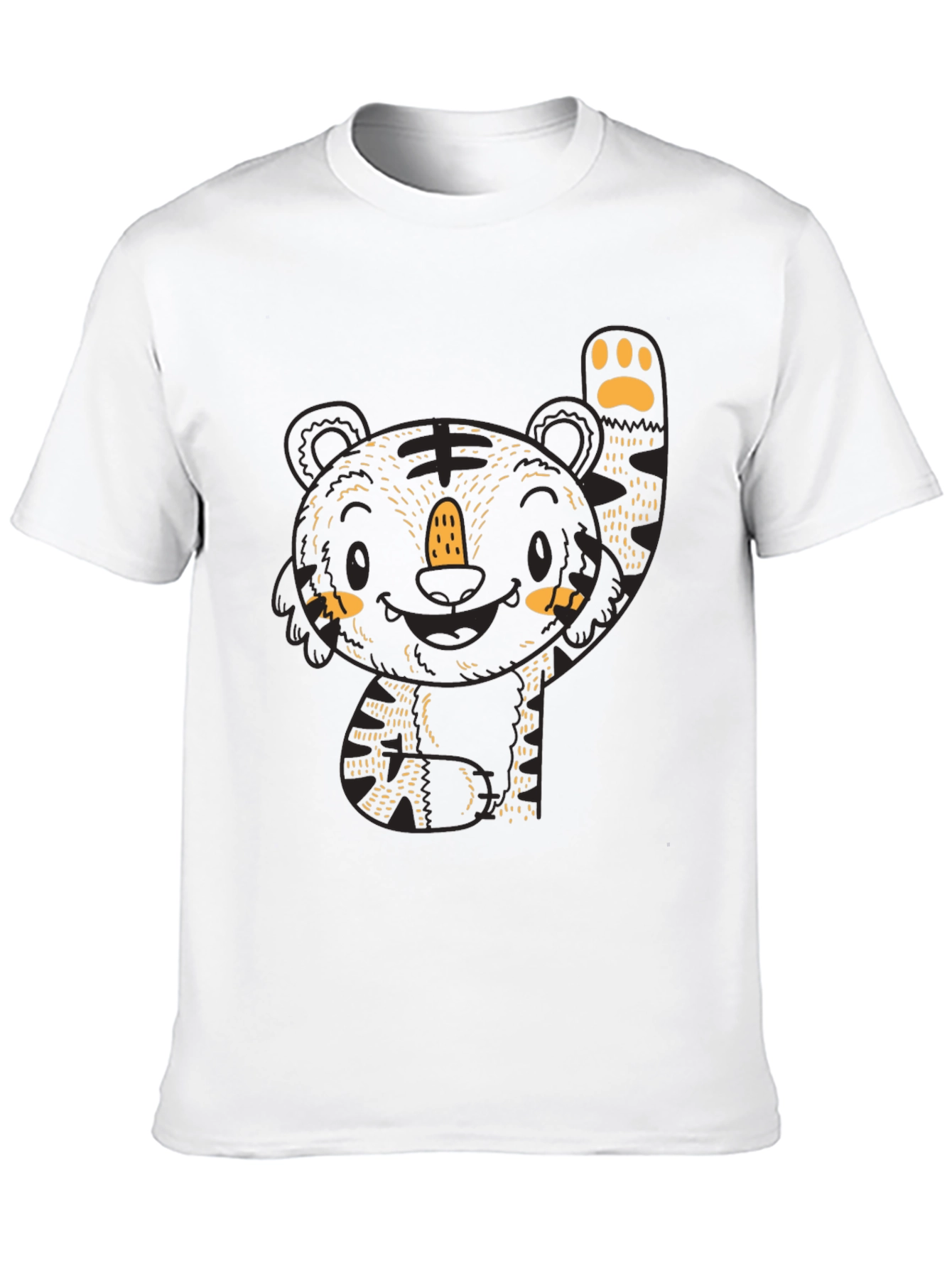 Cute Tiger Graphic Black Tee