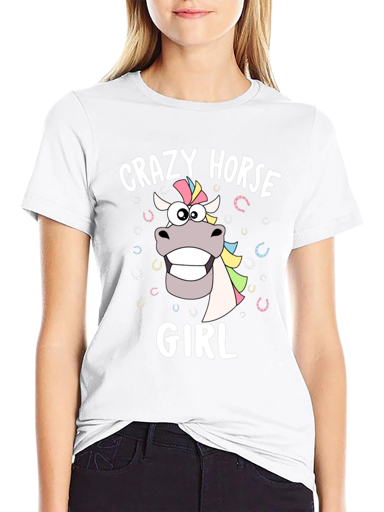 Crazy Horse Girl Graphic T-Shirt