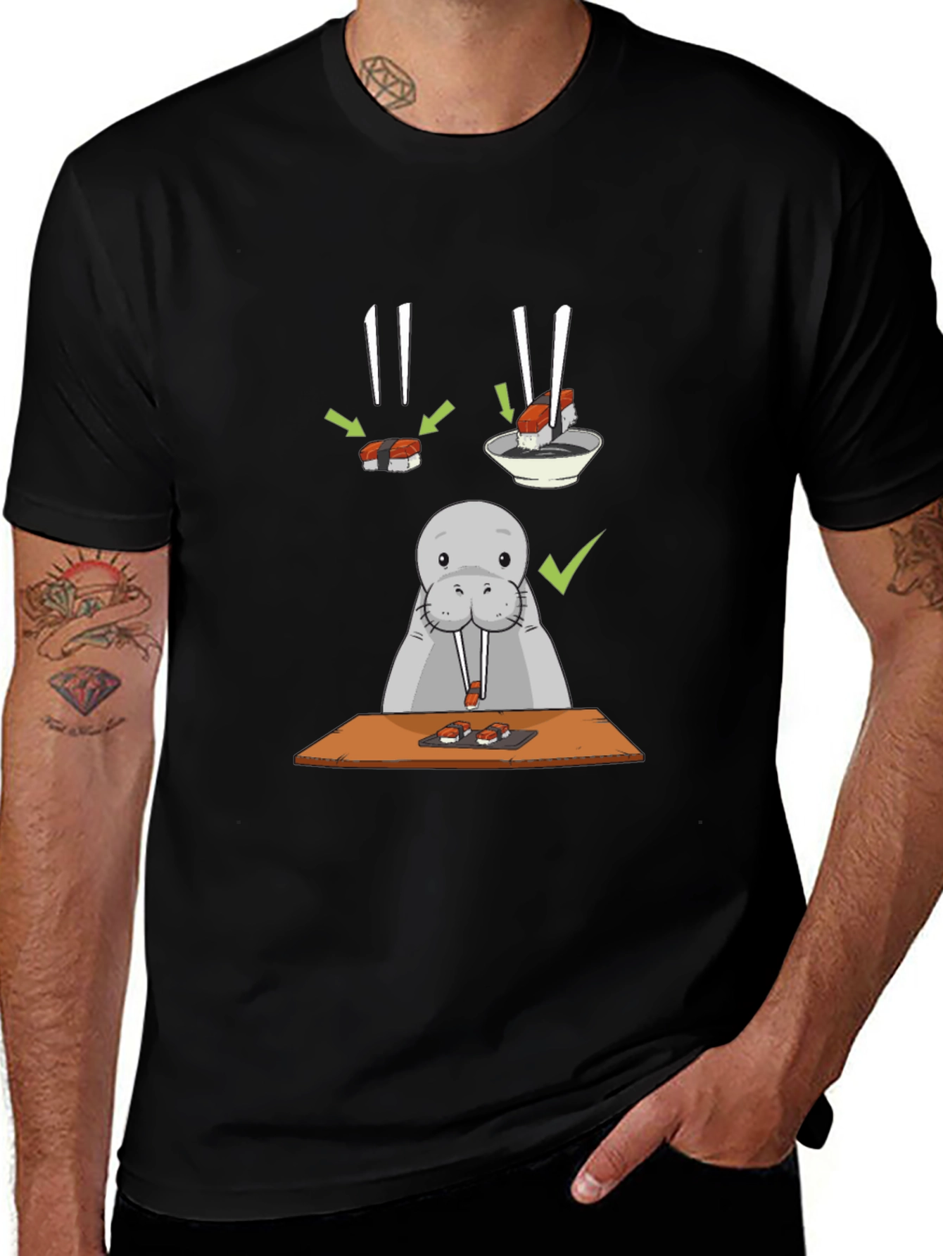 Sushi Lover T-Shirt - Funny Walrus Tee