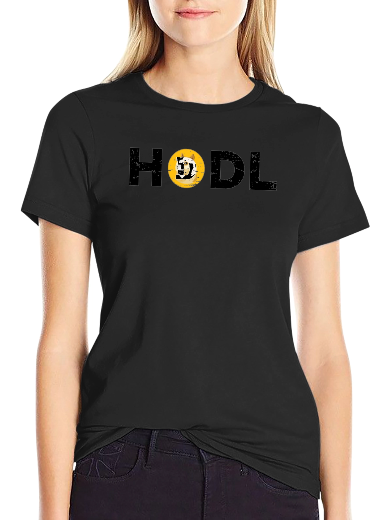 HODL Doge Crypto Black T-Shirt