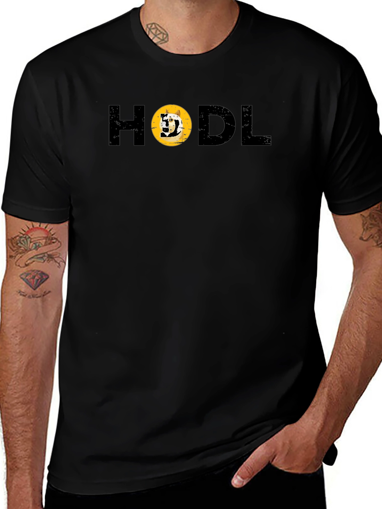 HODL Doge Crypto Black T-Shirt