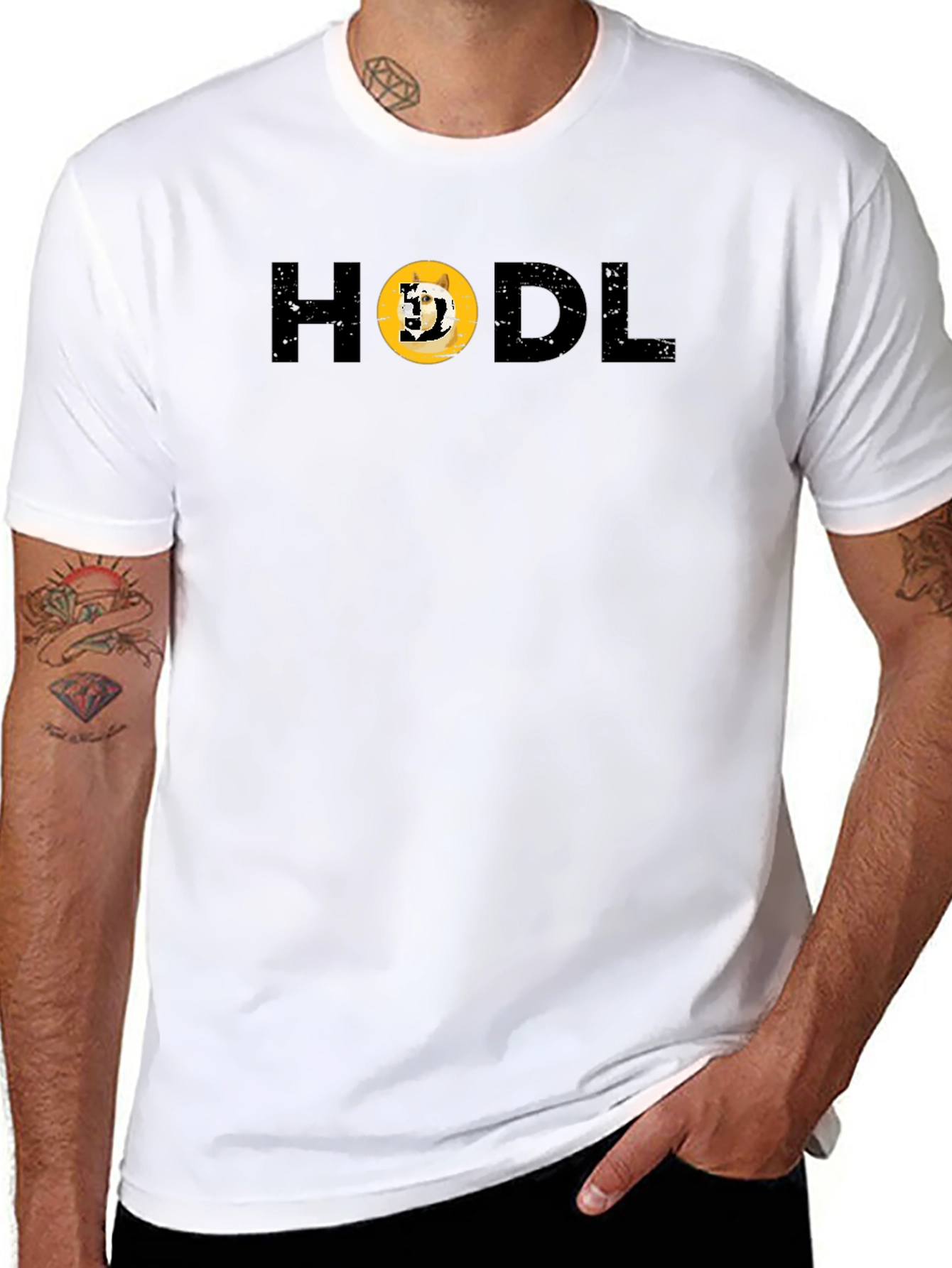 HODL Doge Crypto Black T-Shirt