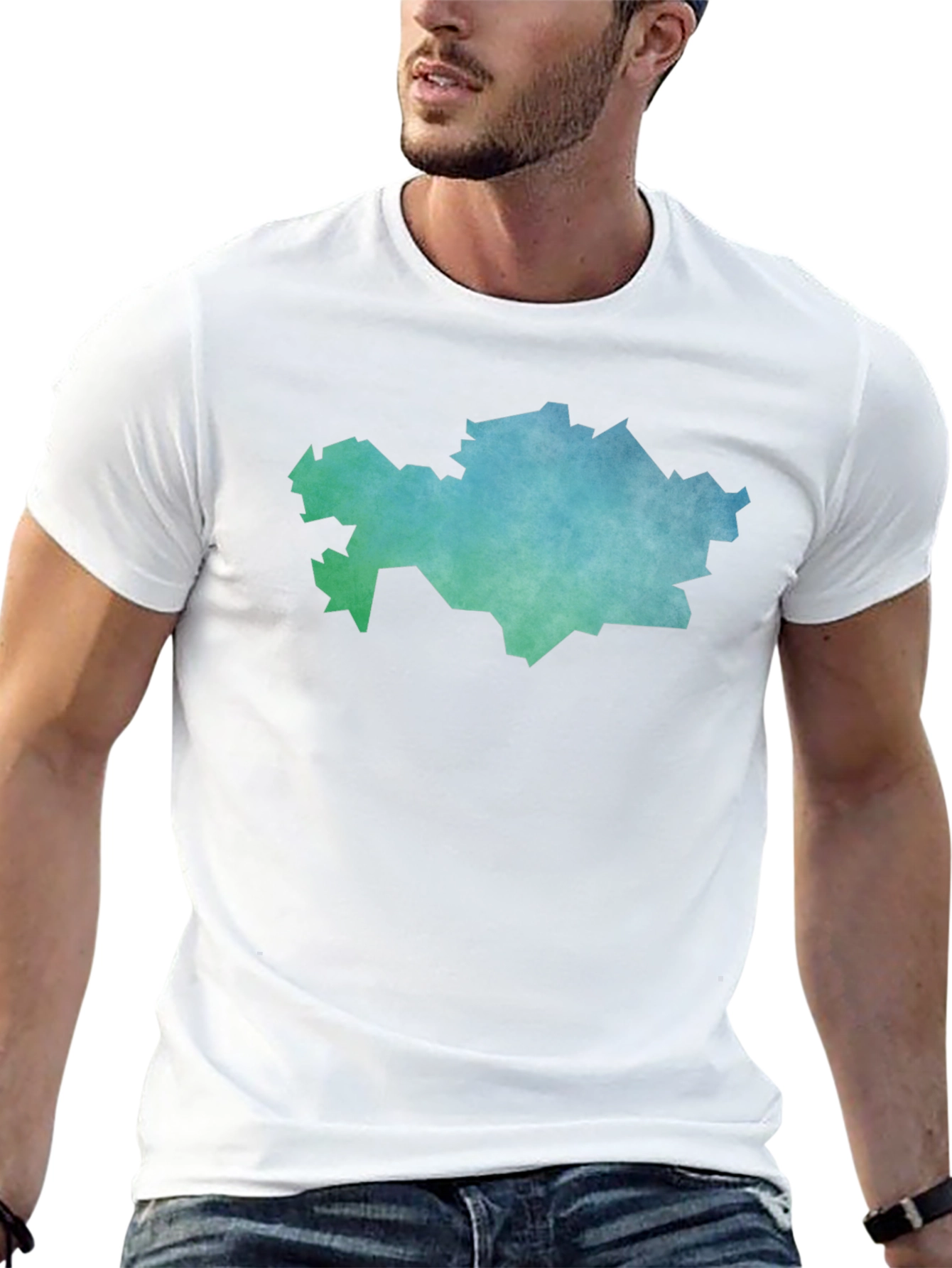 Kazakhstan Map T-Shirt - Black Cotton Tee