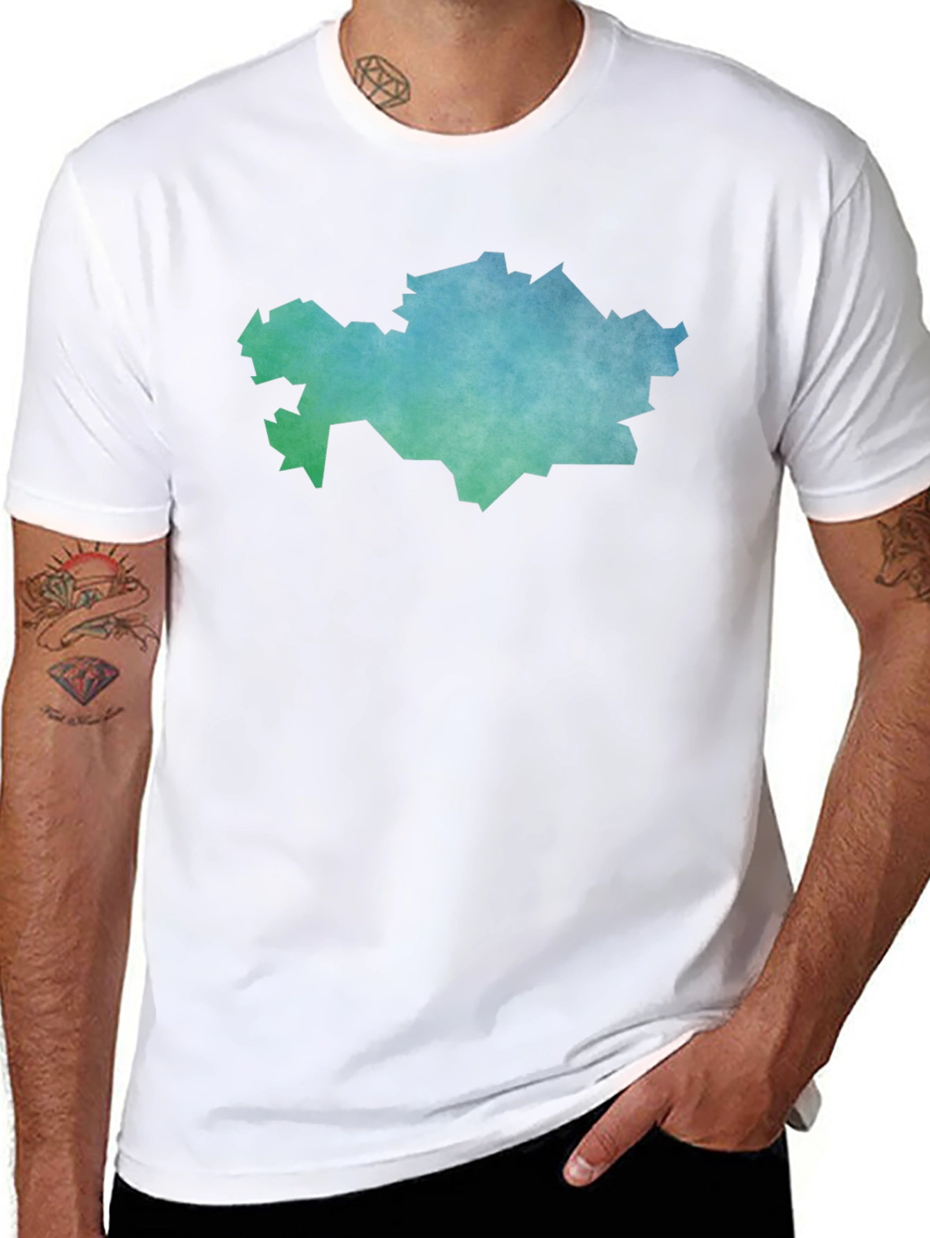 Kazakhstan Map T-Shirt - Black Cotton Tee