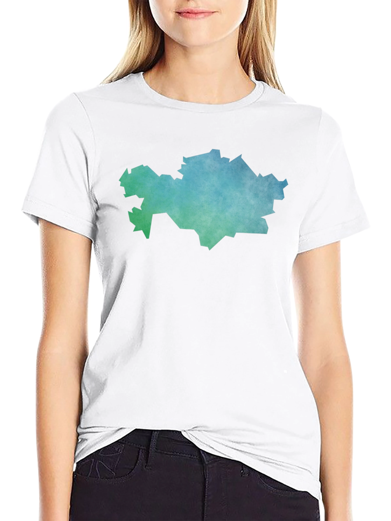 Kazakhstan Map T-Shirt - Black Cotton Tee