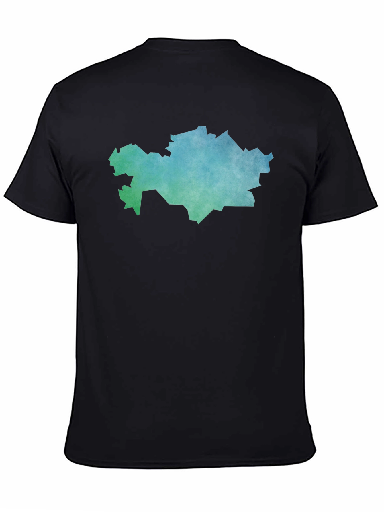 Kazakhstan Map T-Shirt - Black Cotton Tee