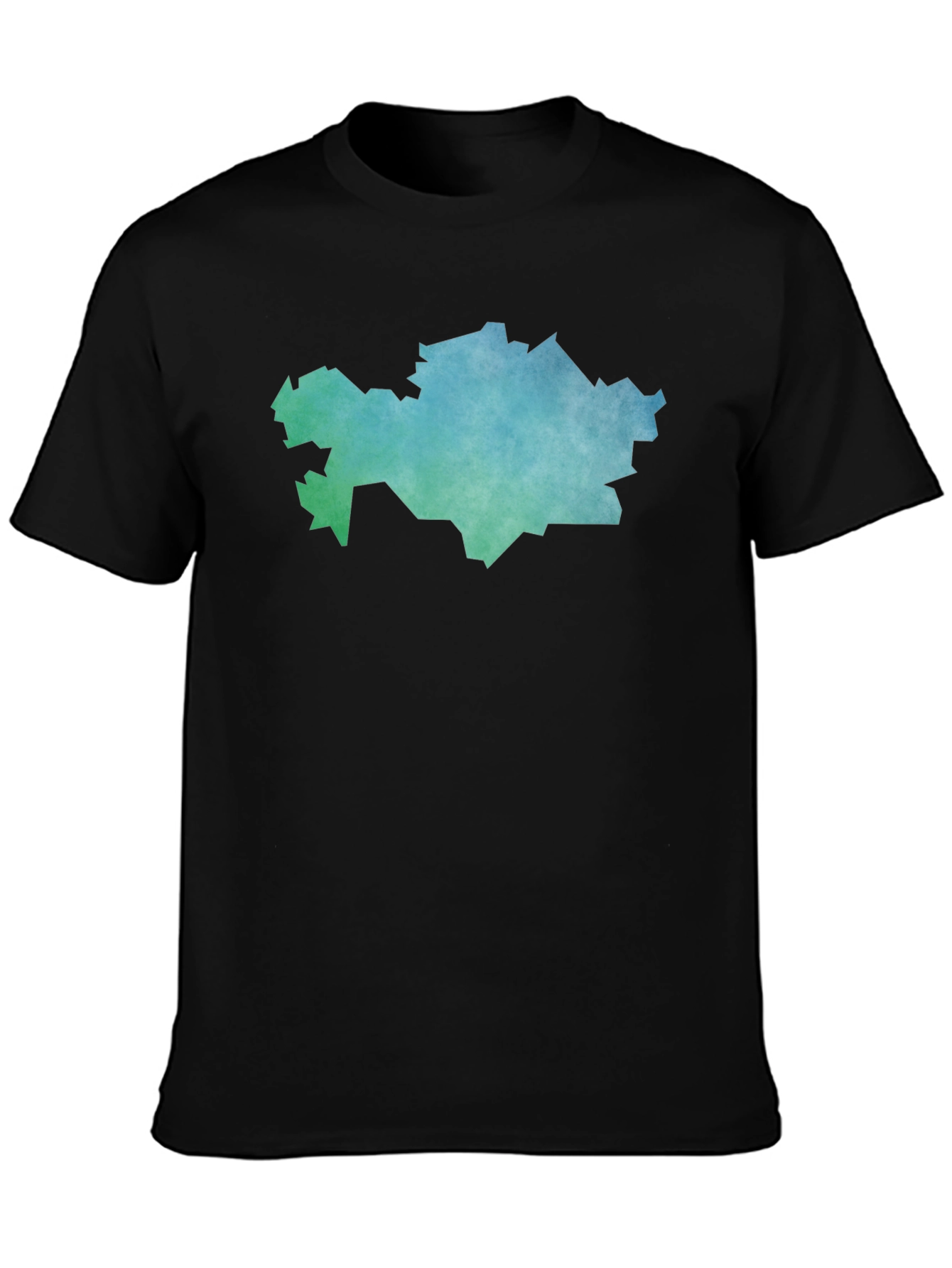 Kazakhstan Map T-Shirt - Black Cotton Tee