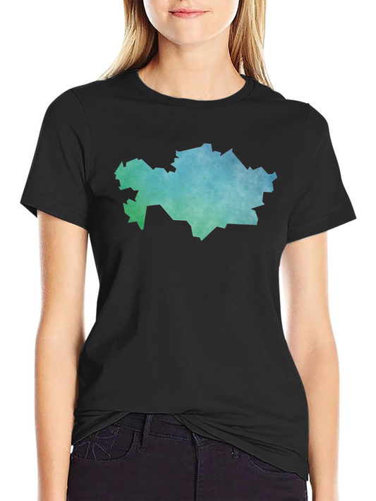 Kazakhstan Map T-Shirt - Black Cotton Tee