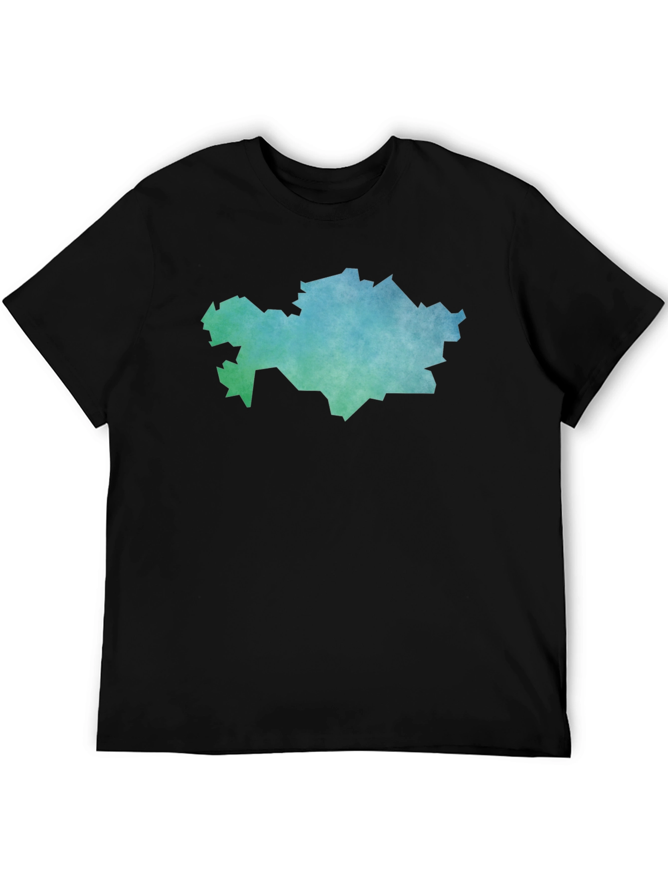 Kazakhstan Map T-Shirt - Black Cotton Tee