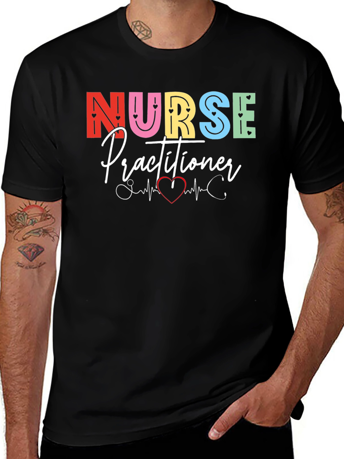 Nurse Practitioner Heartbeat Graphic Tee