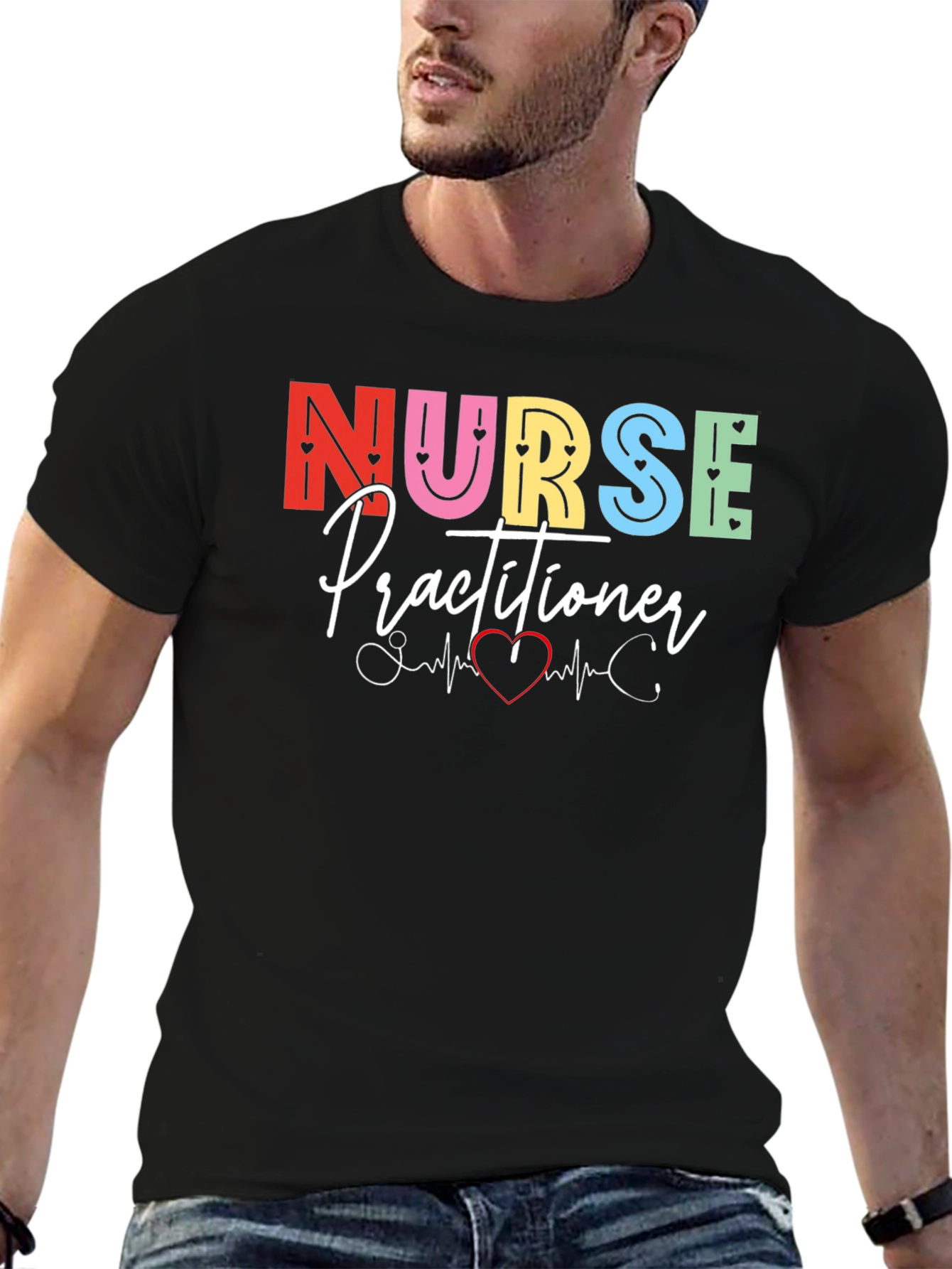 Nurse Practitioner Heartbeat Graphic Tee