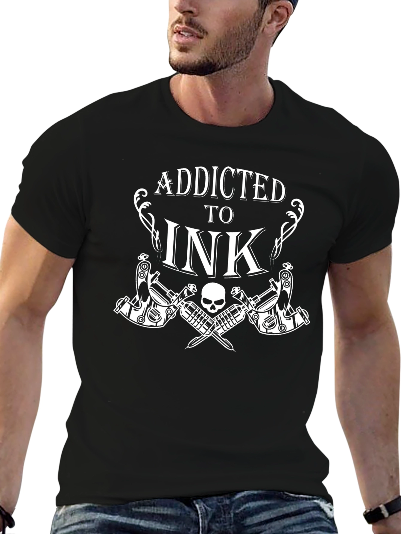 Addicted to Ink Black T-Shirt Tattoo Artist