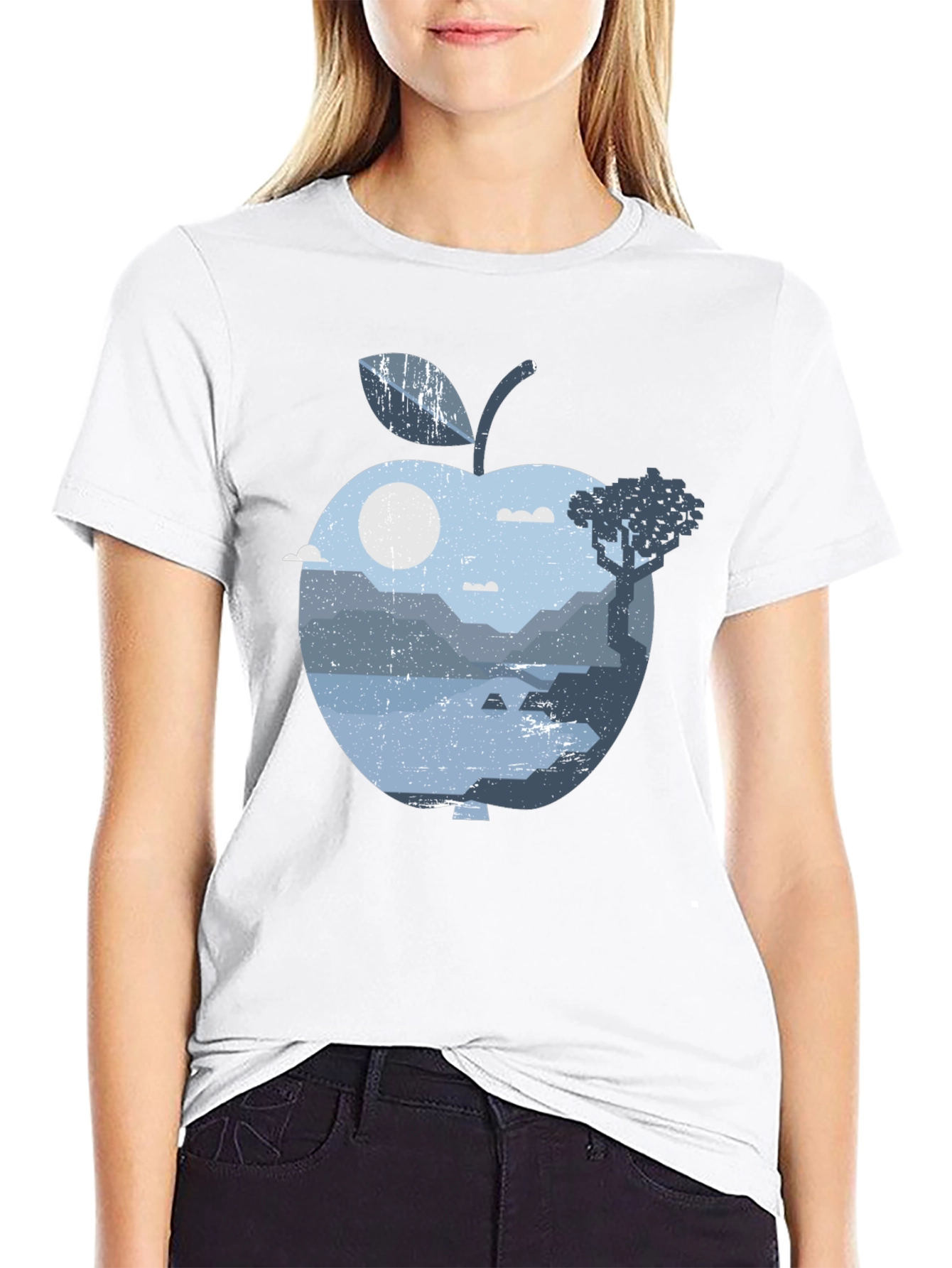 Nature Apple Graphic Tee - Black