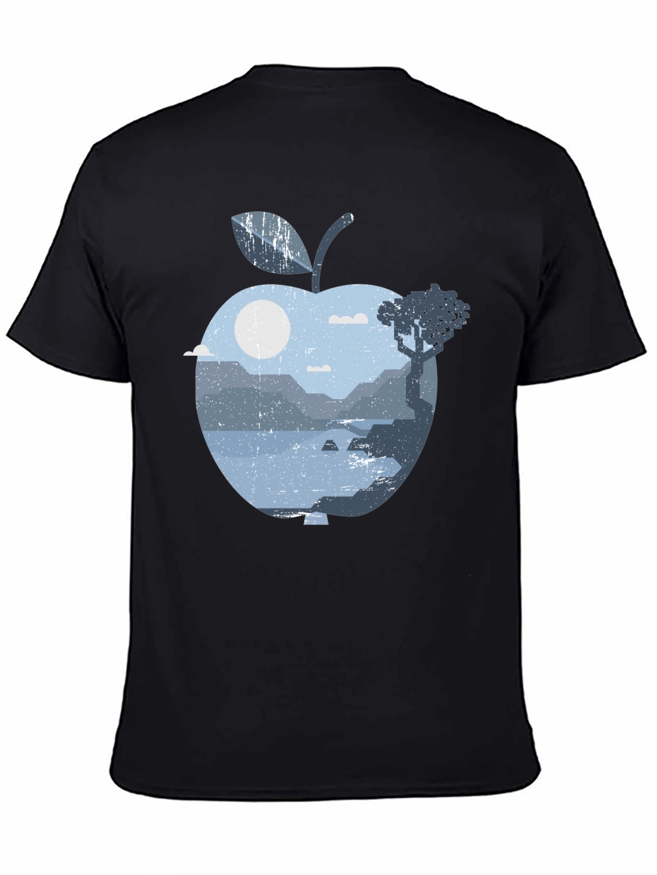 Nature Apple Graphic Tee - Black
